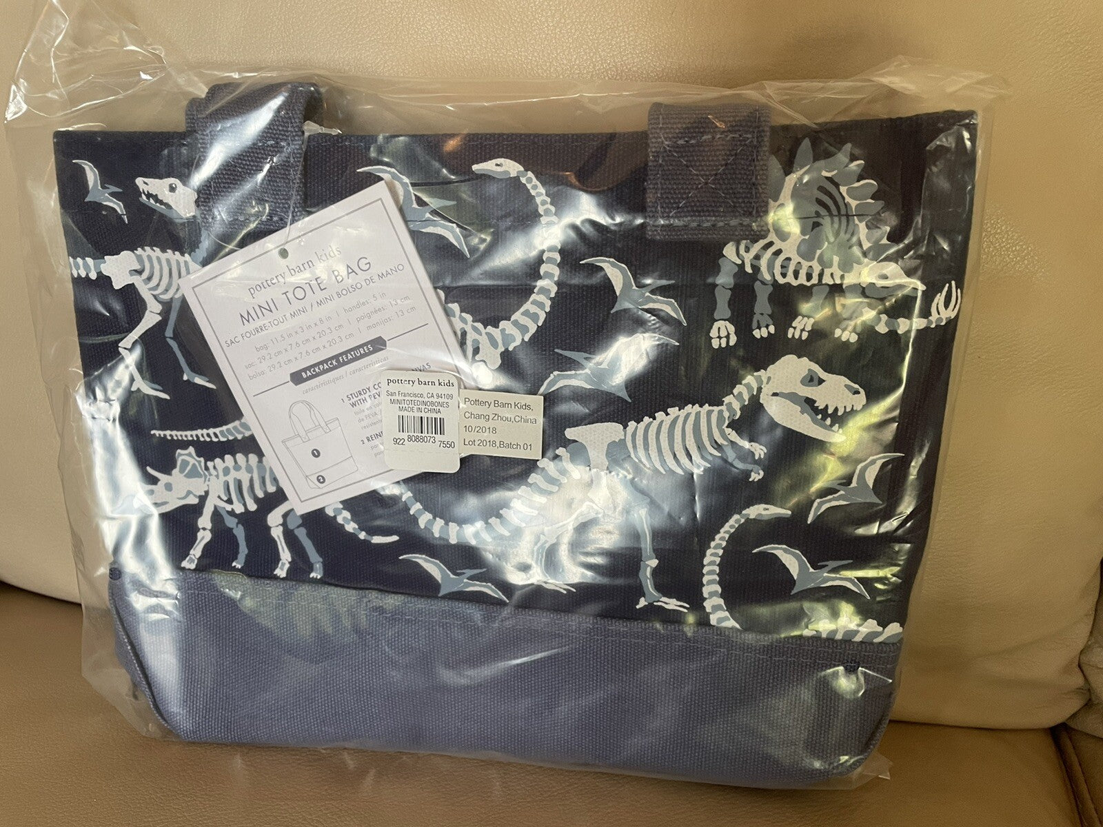 Pottery Barn School Disney mini BAG pool party kindergarten pre k dinosaur boy .