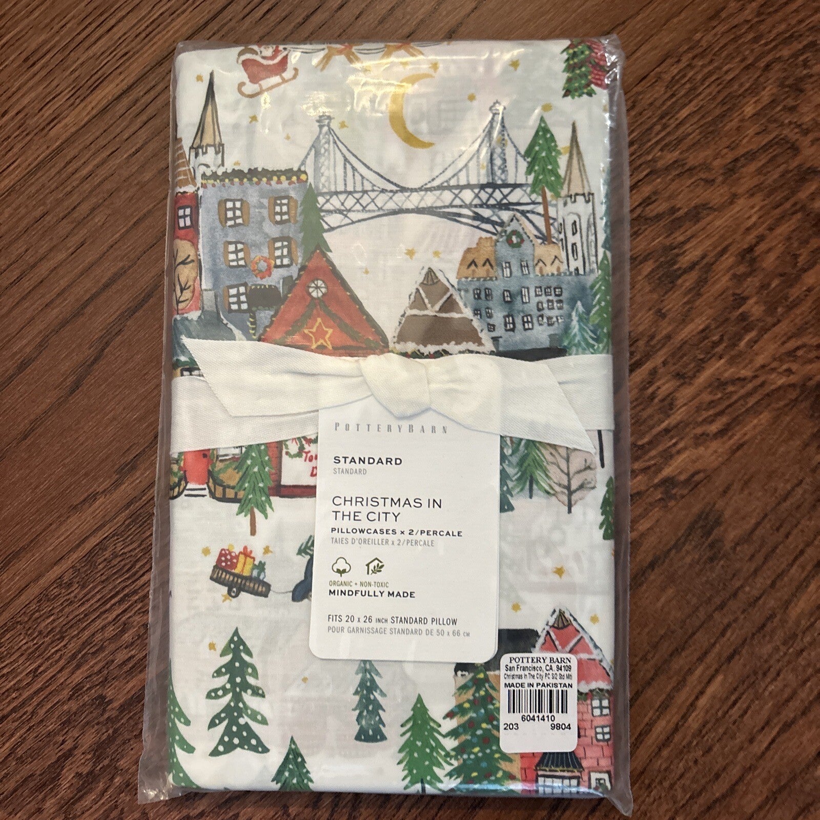 pottery barn Holiday 12 Days Christmas City Country gift party Pillowcase SET 2y