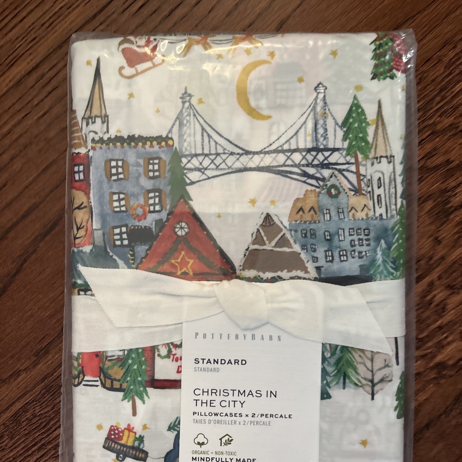 pottery barn Holiday 12 Days Christmas City Country gift party Pillowcase SET 2y