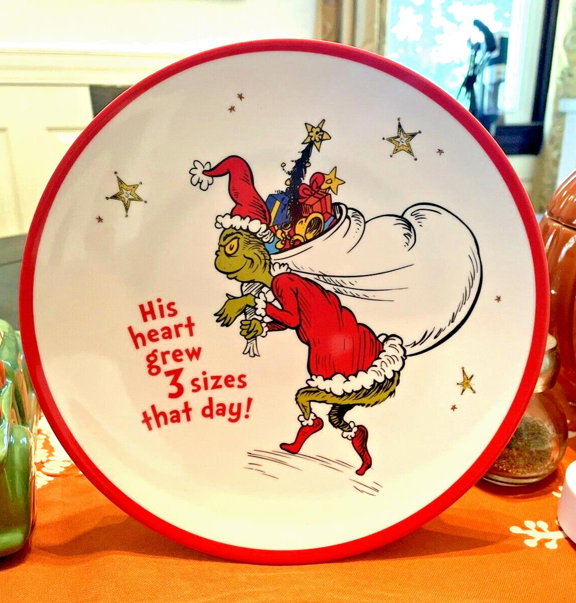 Pottery Barn GRINCH DINNER SET Plate Seuss Disney holiday Christmas party gift