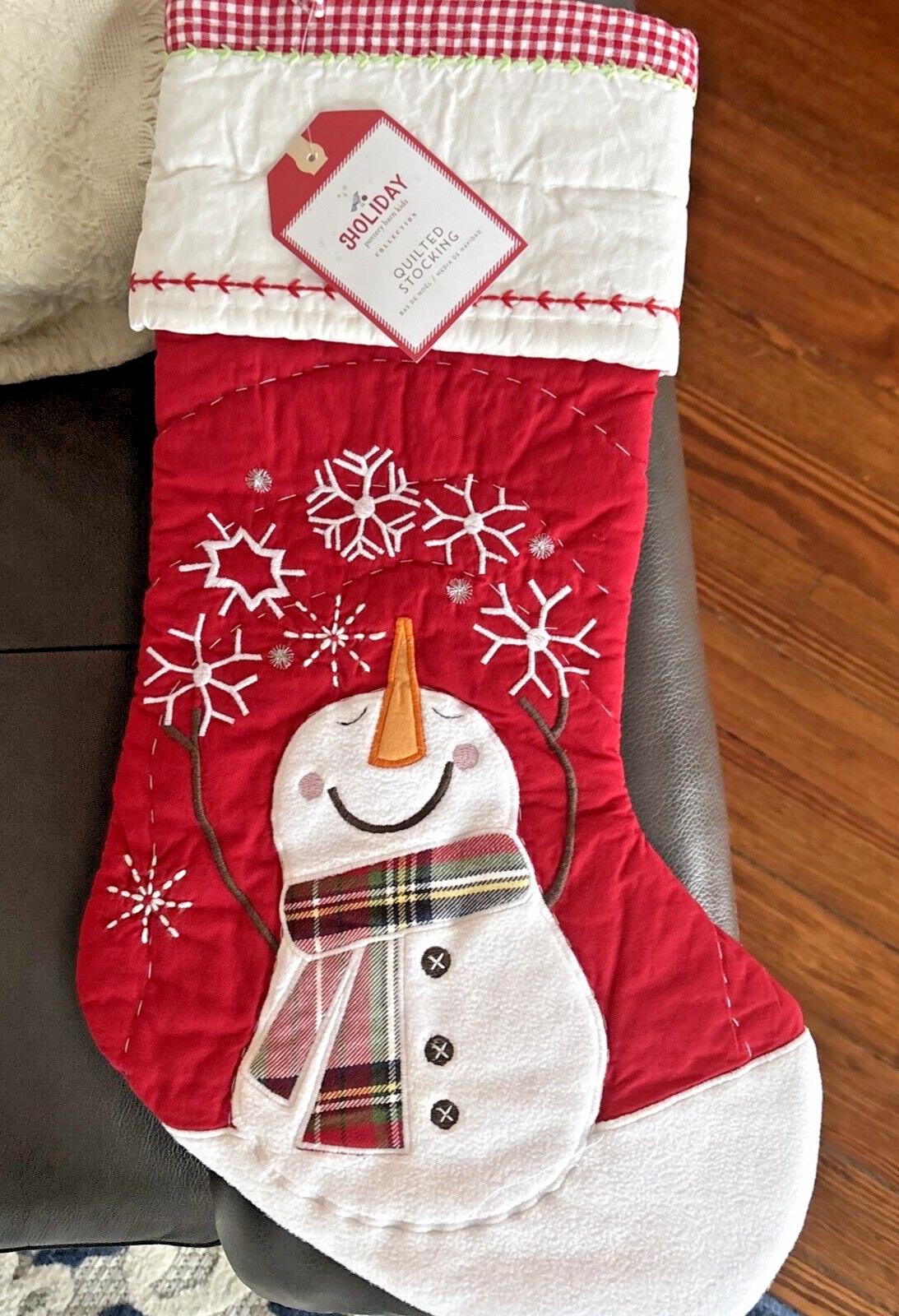 Disney Holiday Pottery Barn Christmas stocking Snowman gift party school kid `