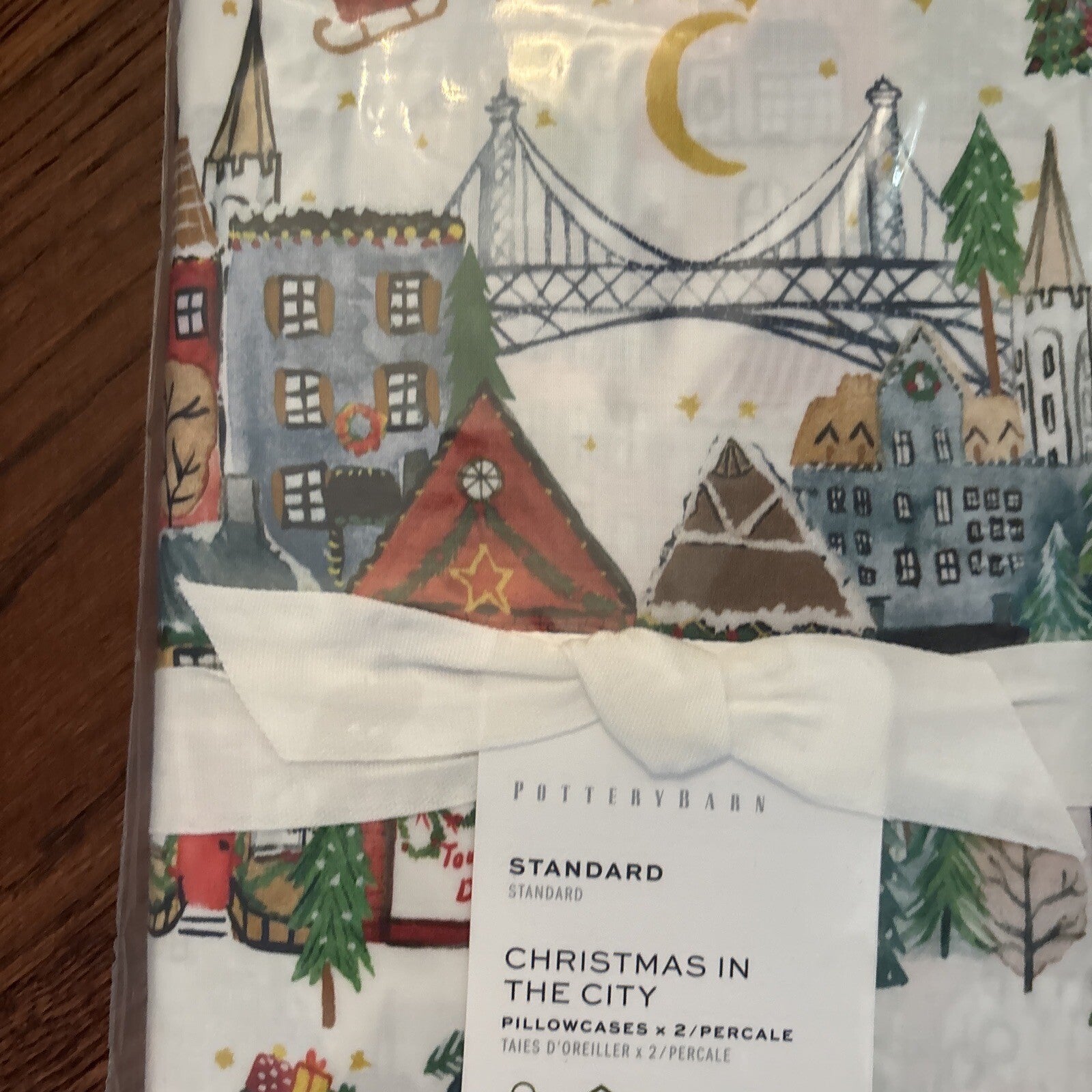 pottery barn Holiday 12 Days Christmas City Country gift party Pillowcase SET 2y