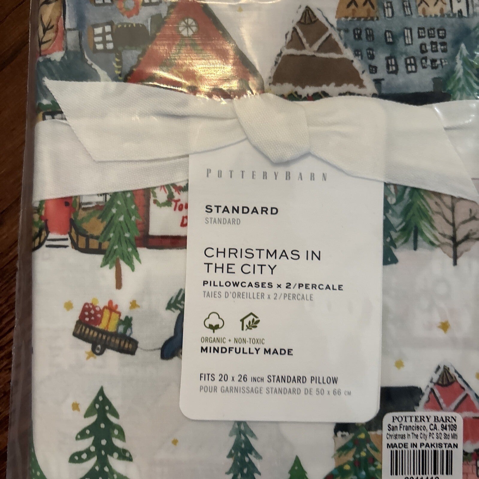 pottery barn Holiday 12 Days Christmas City Country gift party Pillowcase SET 2y