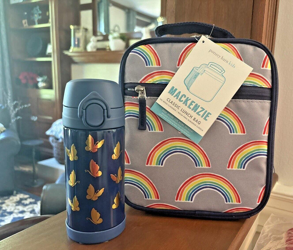 School Pottery barn Backpack + LUNCH BOX Bag RAINBOW+ WATER+BAG Disney kids ./