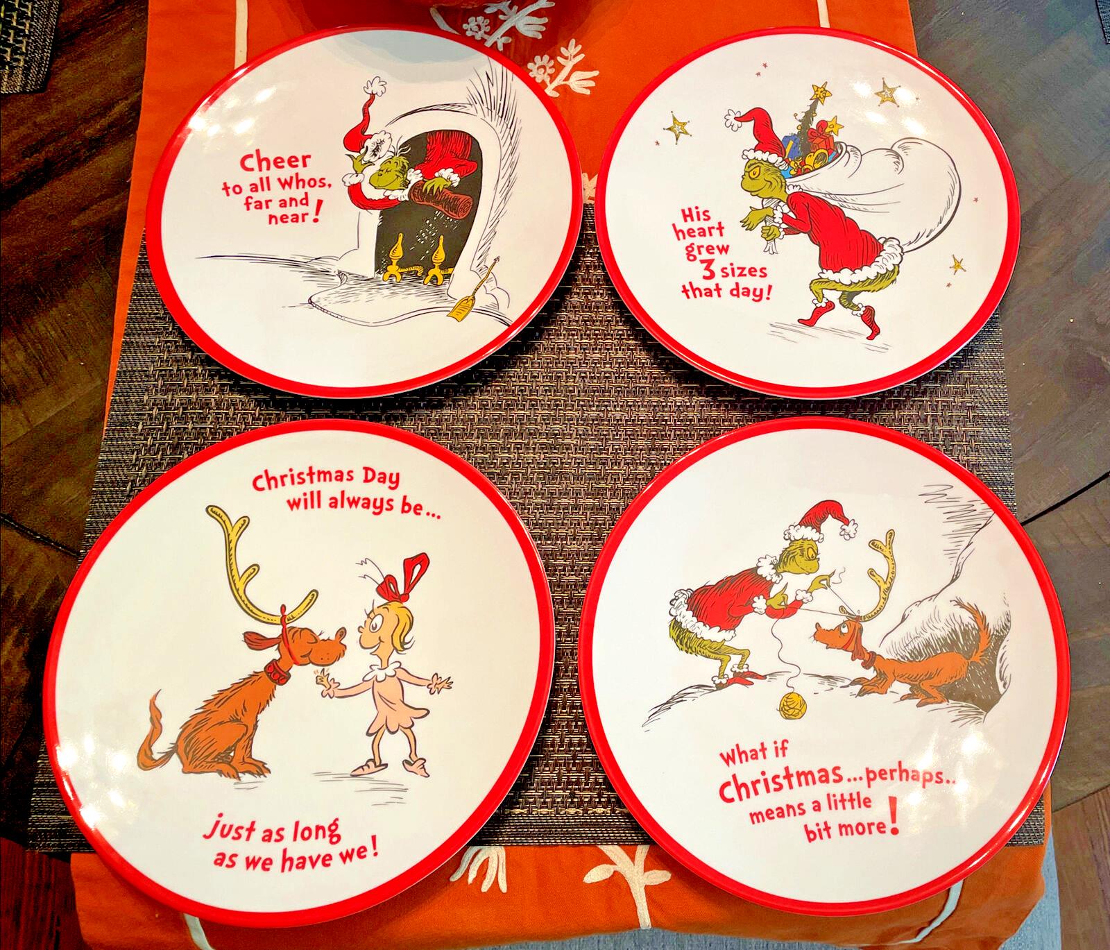 Pottery Barn GRINCH DINNER SET Plate Seuss Disney holiday Christmas party gift