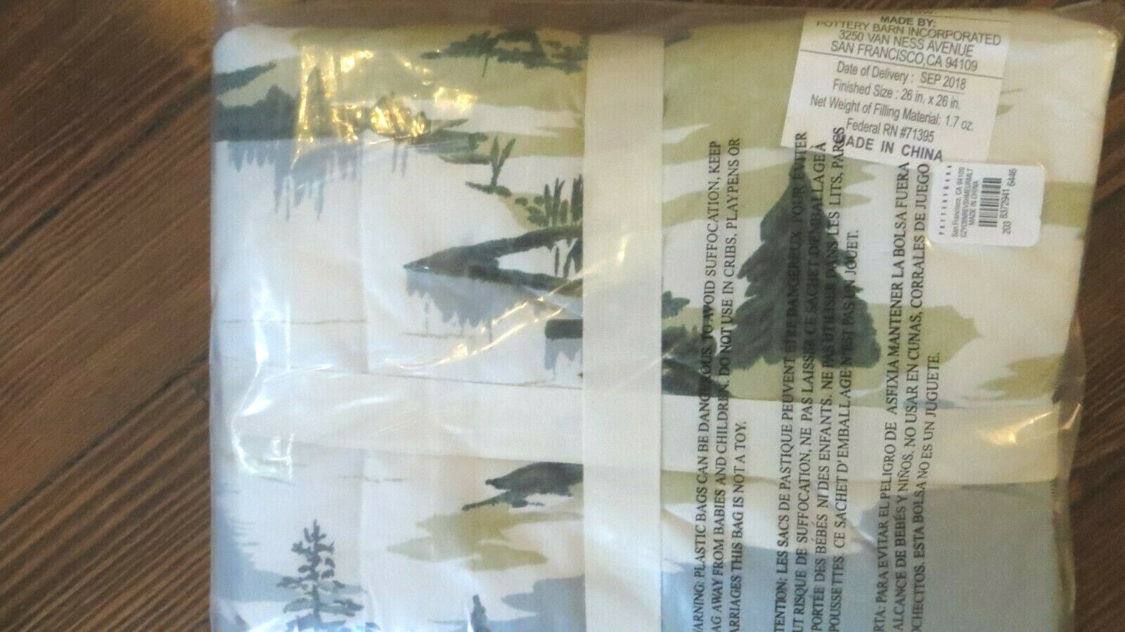 Pottery Barn Pillow Sham EURO Ski Lodge Holiday plaid cabin gift reverse =