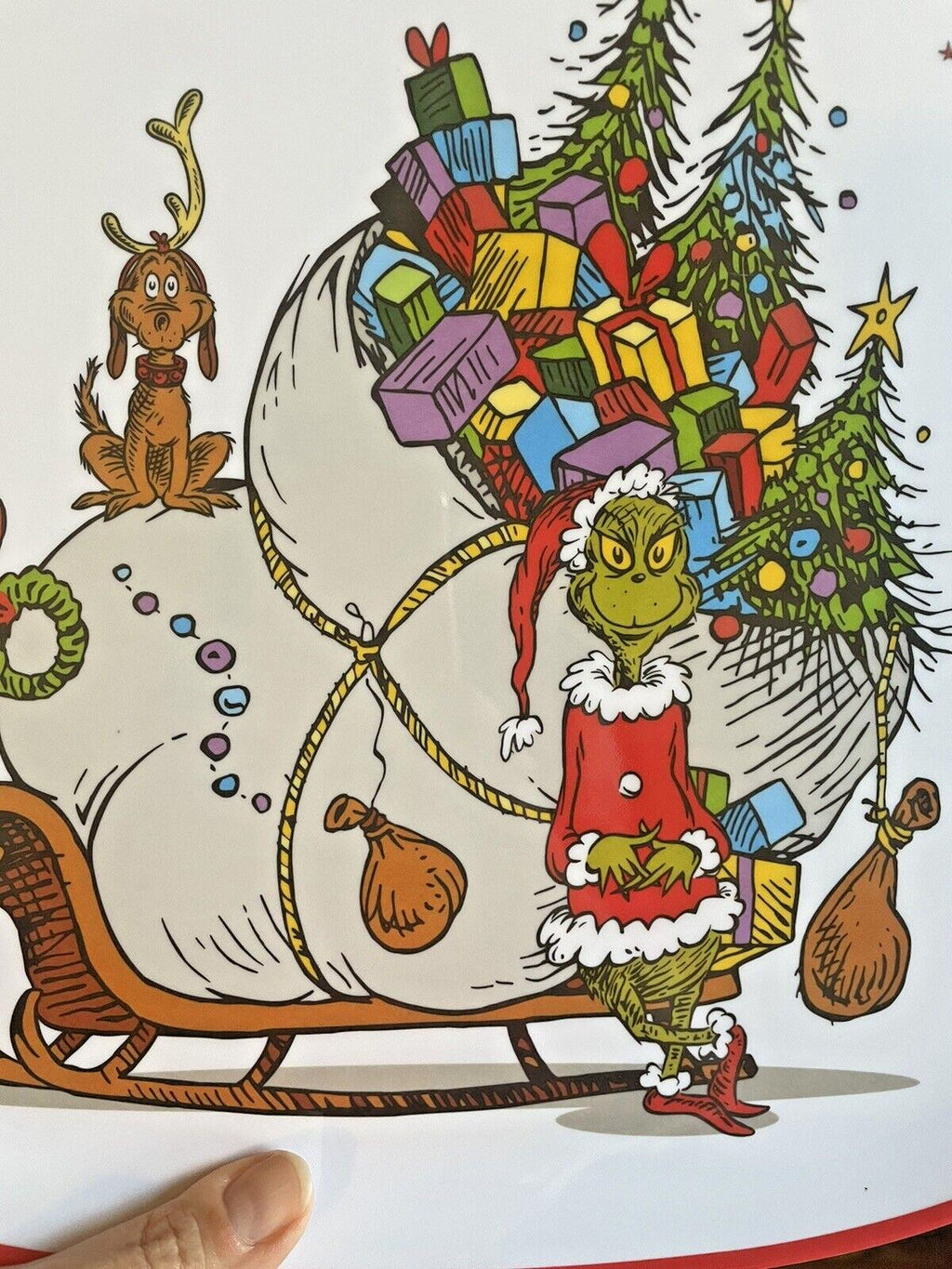 Pottery Barn GRINCH PLATTER Holiday Tray party Dr Seuss Christmas plate Disney n