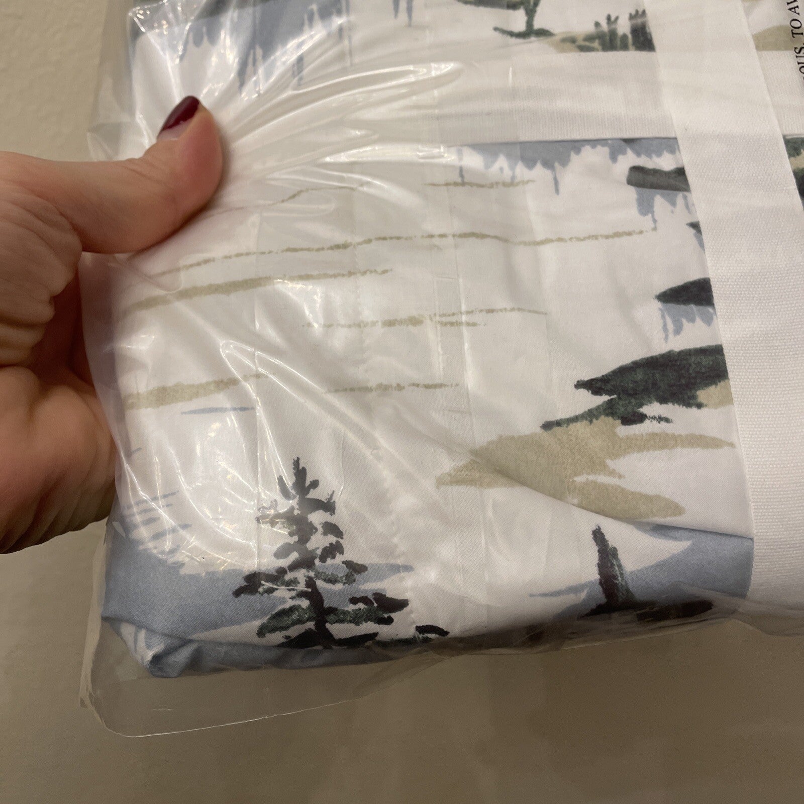 Pottery Barn Pillow Sham EURO Ski Lodge Holiday plaid cabin gift reverse =