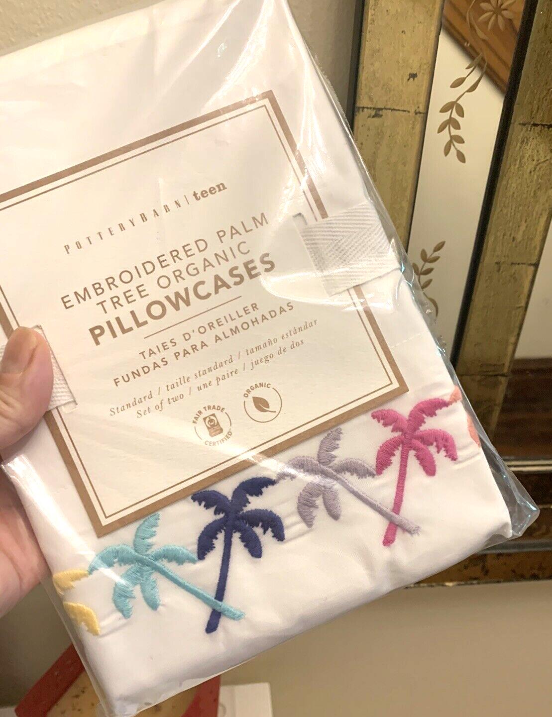 Pottery Barn Pillowcase holiday Disney gift party rainbow beach palm  SET 2  ]