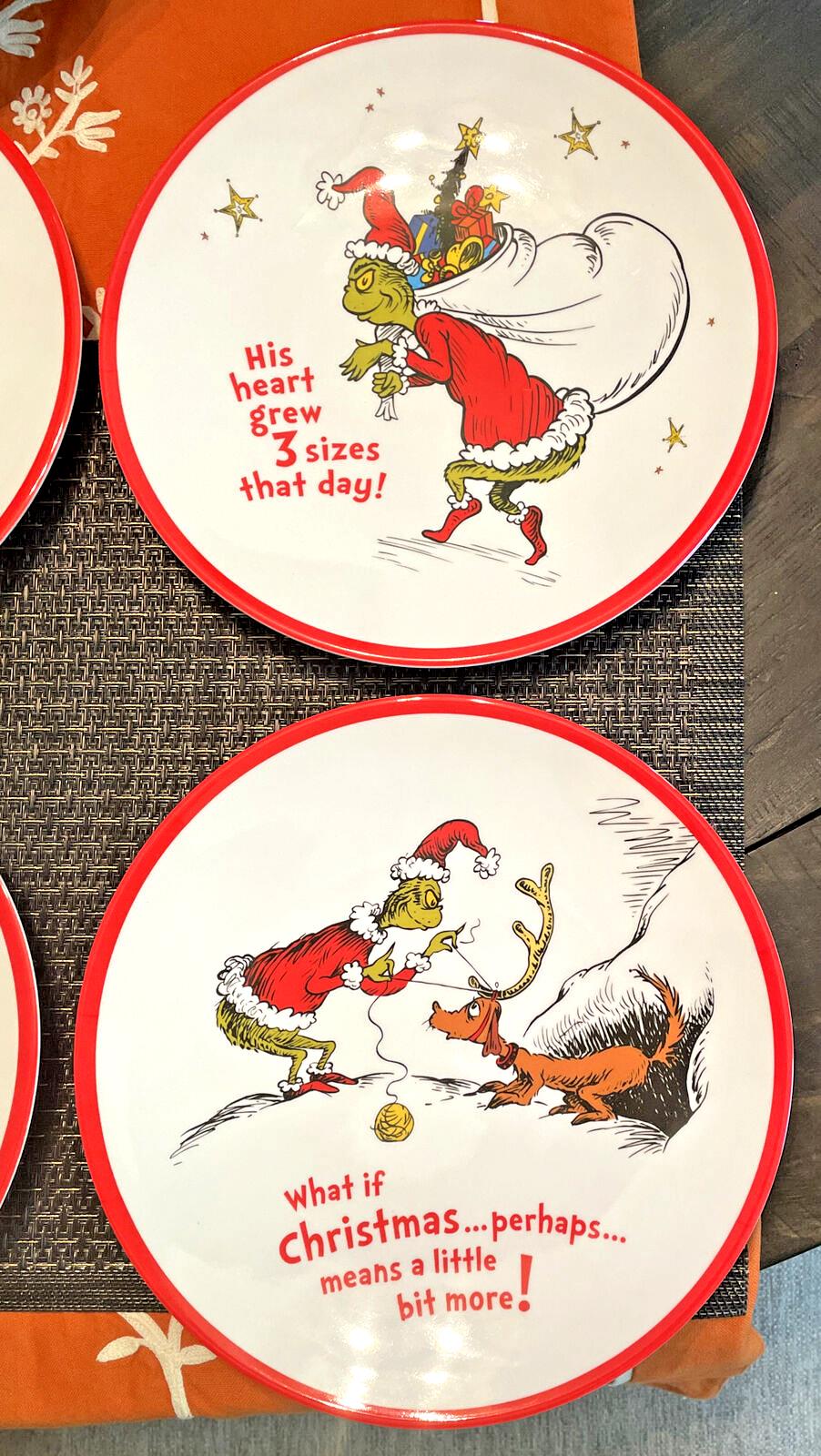 Pottery Barn GRINCH DINNER SET Plate Seuss Disney holiday Christmas party gift