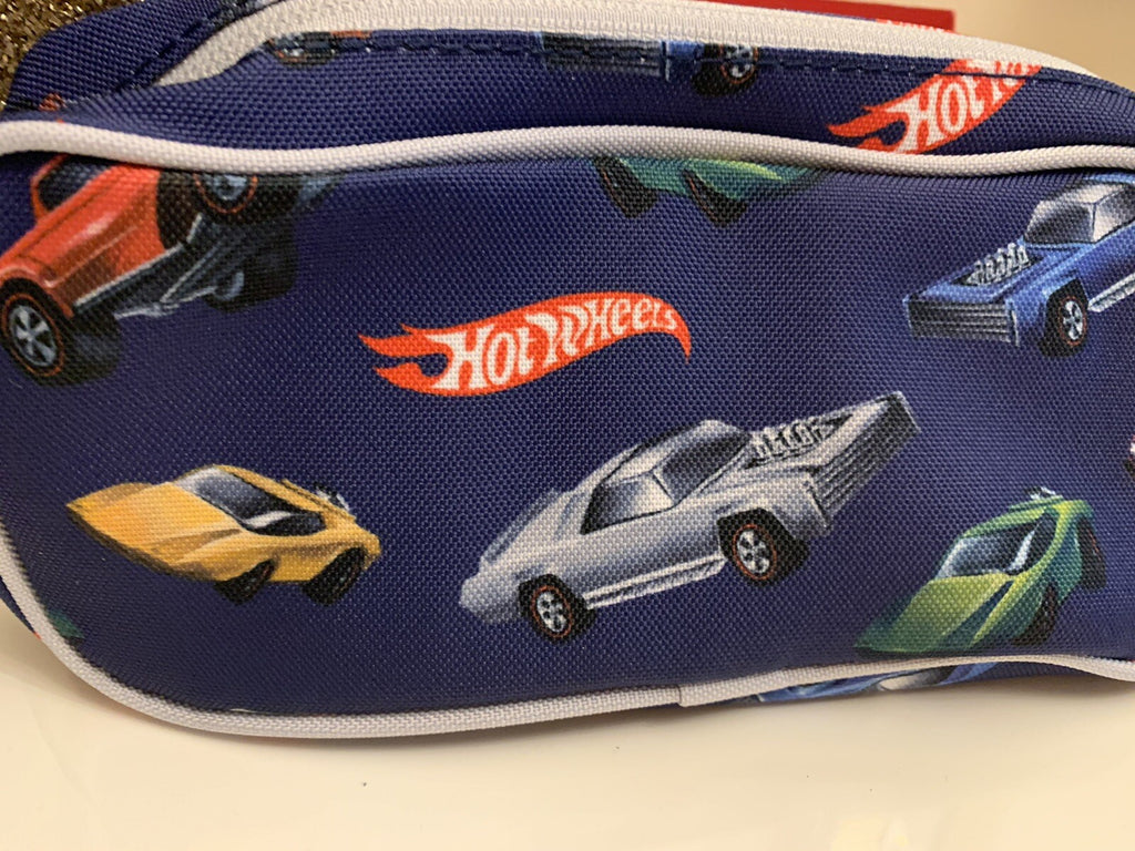 School Pottery Barn Hot Wheels Car ZIP PENCIL CASE BAG superhero boy vehicle ./
