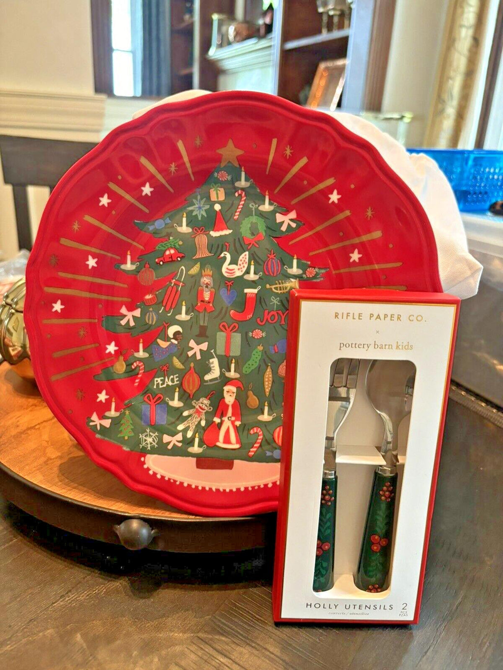 Pottery Barn holiday PLATE UTENSIL Nutcracker Christmas Disney kid party SET 8 !