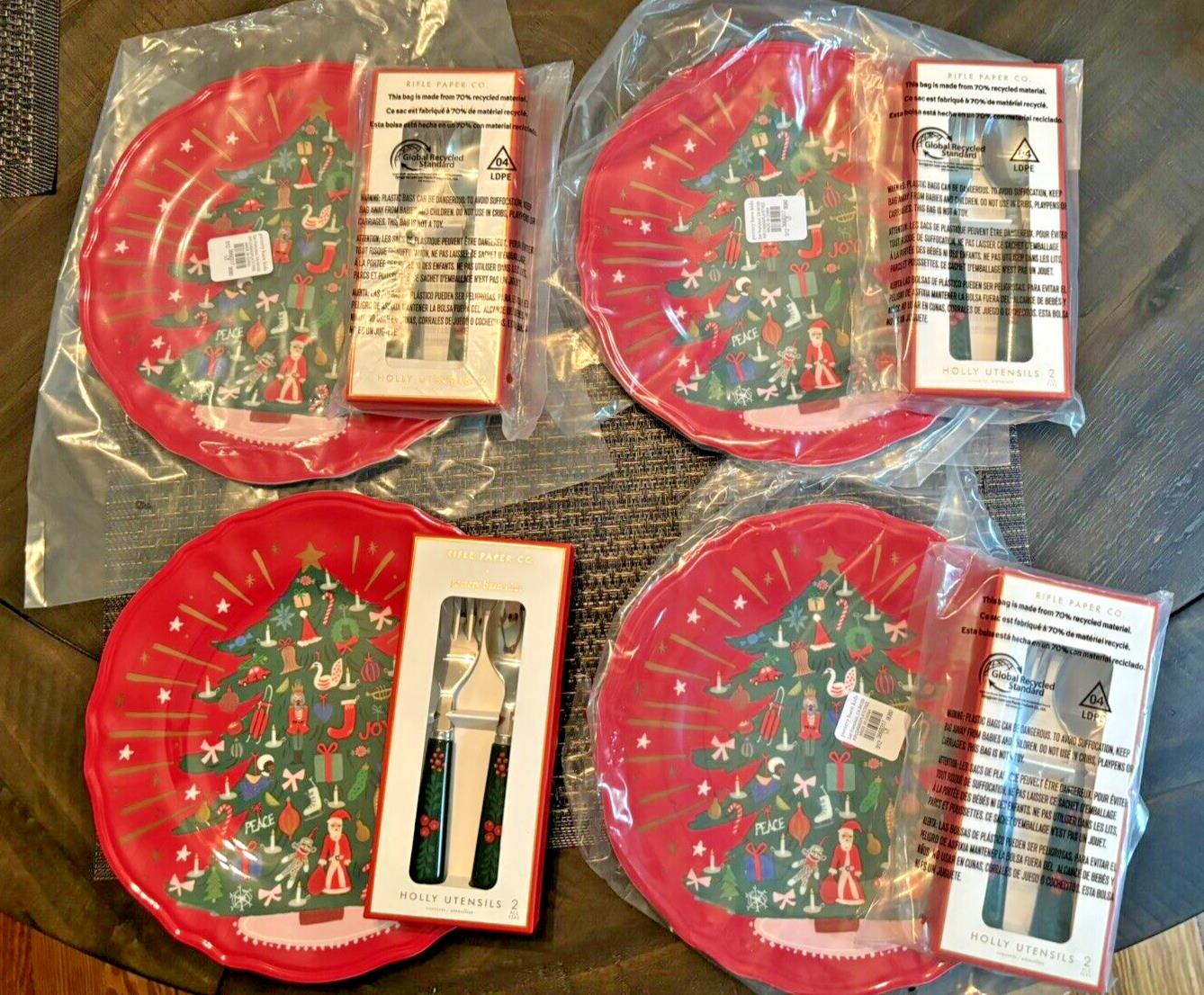 Pottery Barn holiday PLATE UTENSIL Nutcracker Christmas Disney kid party SET 8 !