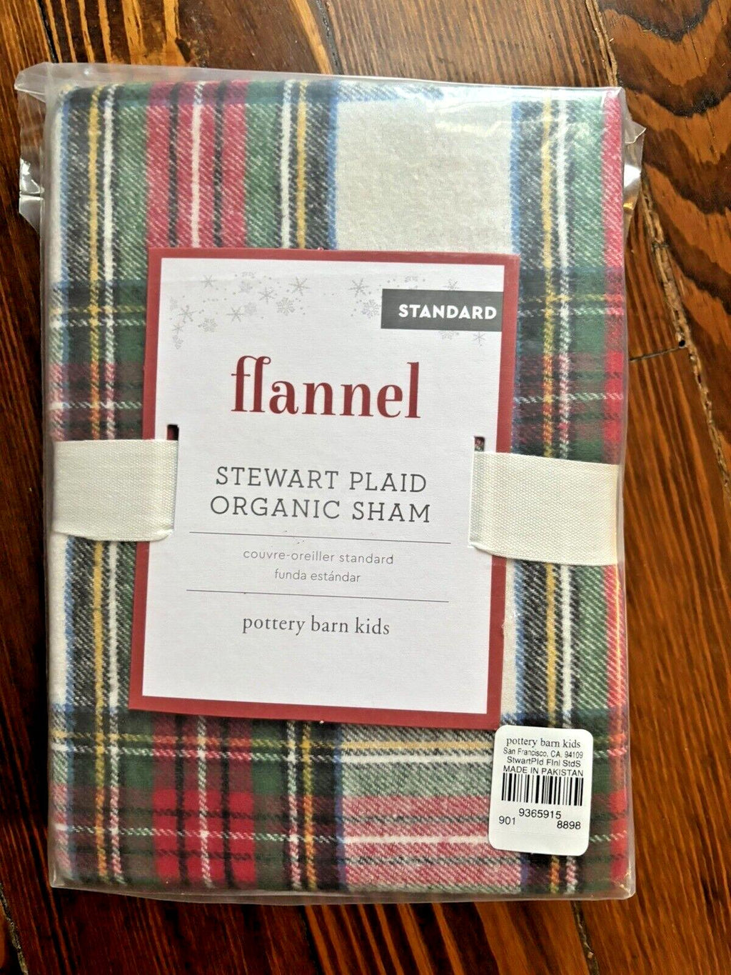 Pottery Barn holiday Disney Christmas PLAID Pillow SHAM gift party Stewart kid n
