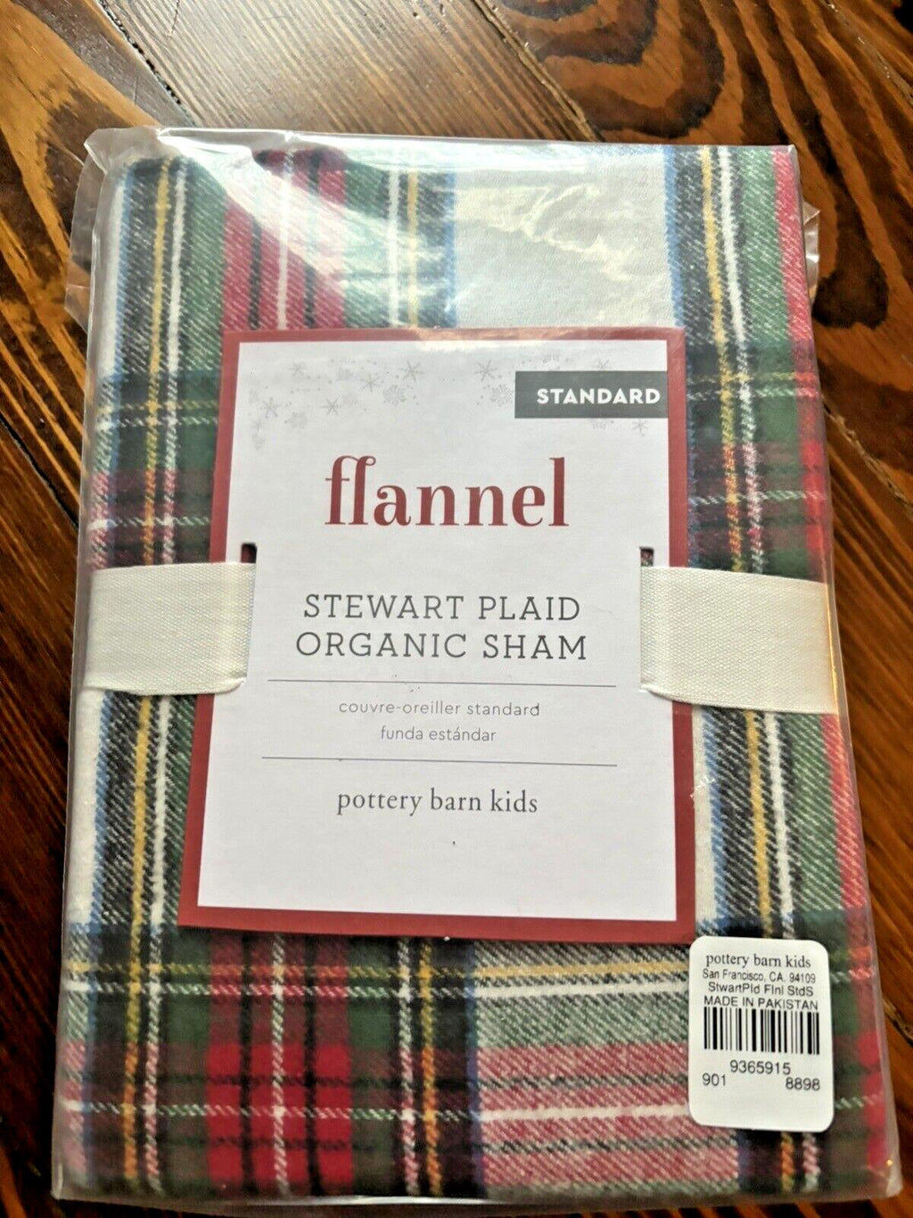 Pottery Barn holiday Disney Christmas PLAID Pillow SHAM gift party Stewart kid n