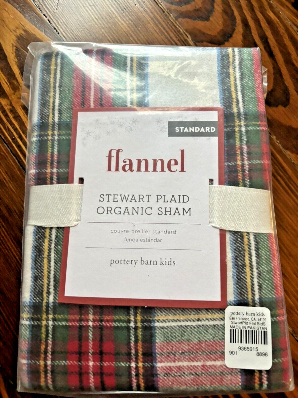 Pottery Barn holiday Disney Christmas PLAID Pillow SHAM gift party Stewart kid n
