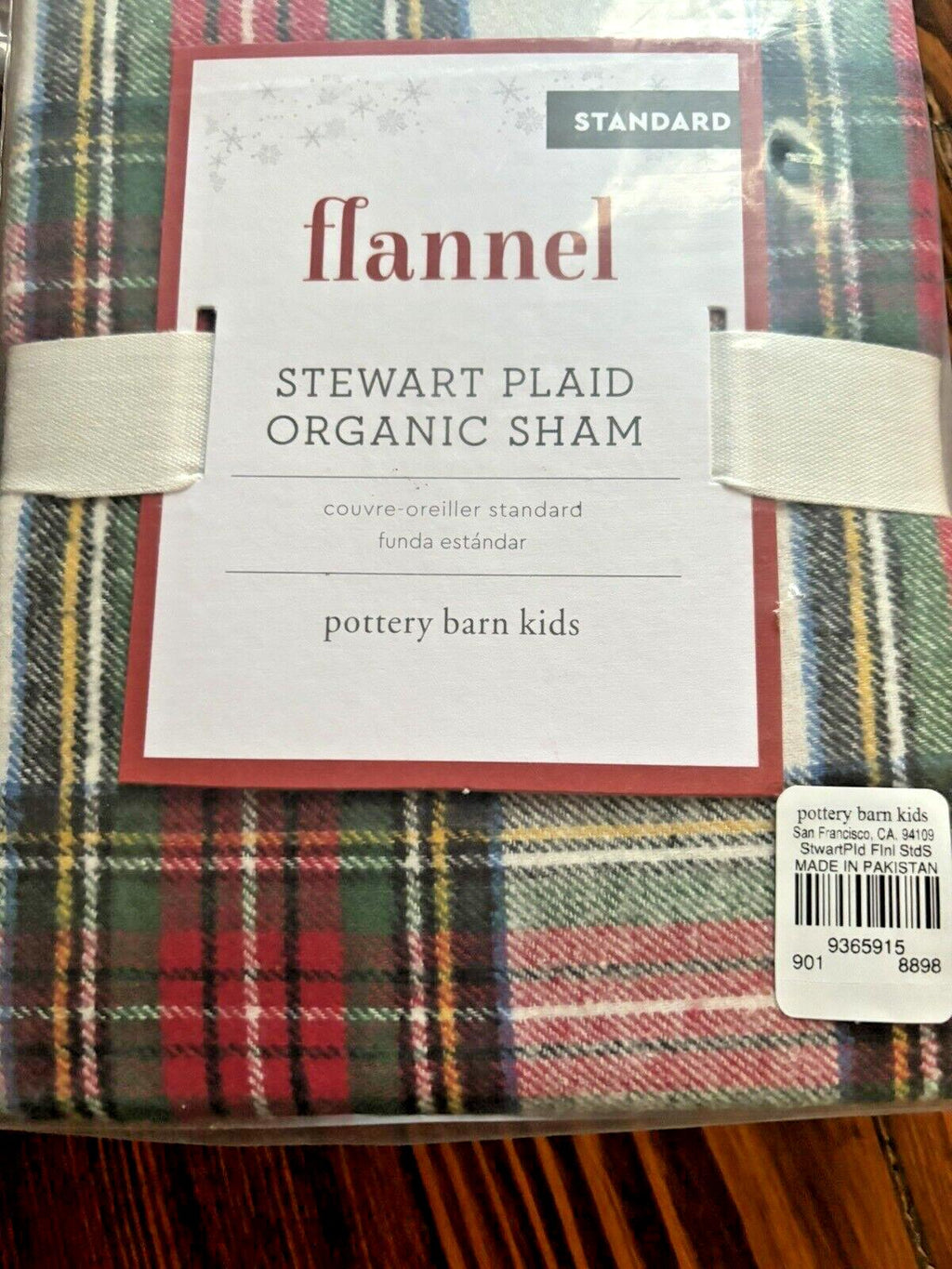 Pottery Barn holiday Disney Christmas PLAID Pillow SHAM gift party Stewart kid n