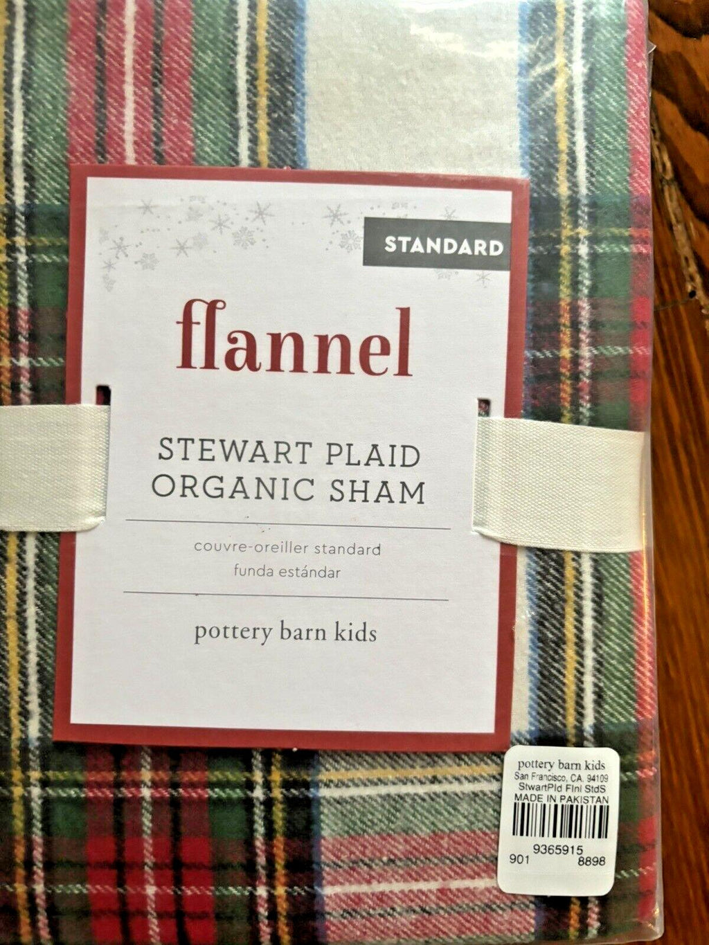 Pottery Barn holiday Disney Christmas PLAID Pillow SHAM gift party Stewart kid n