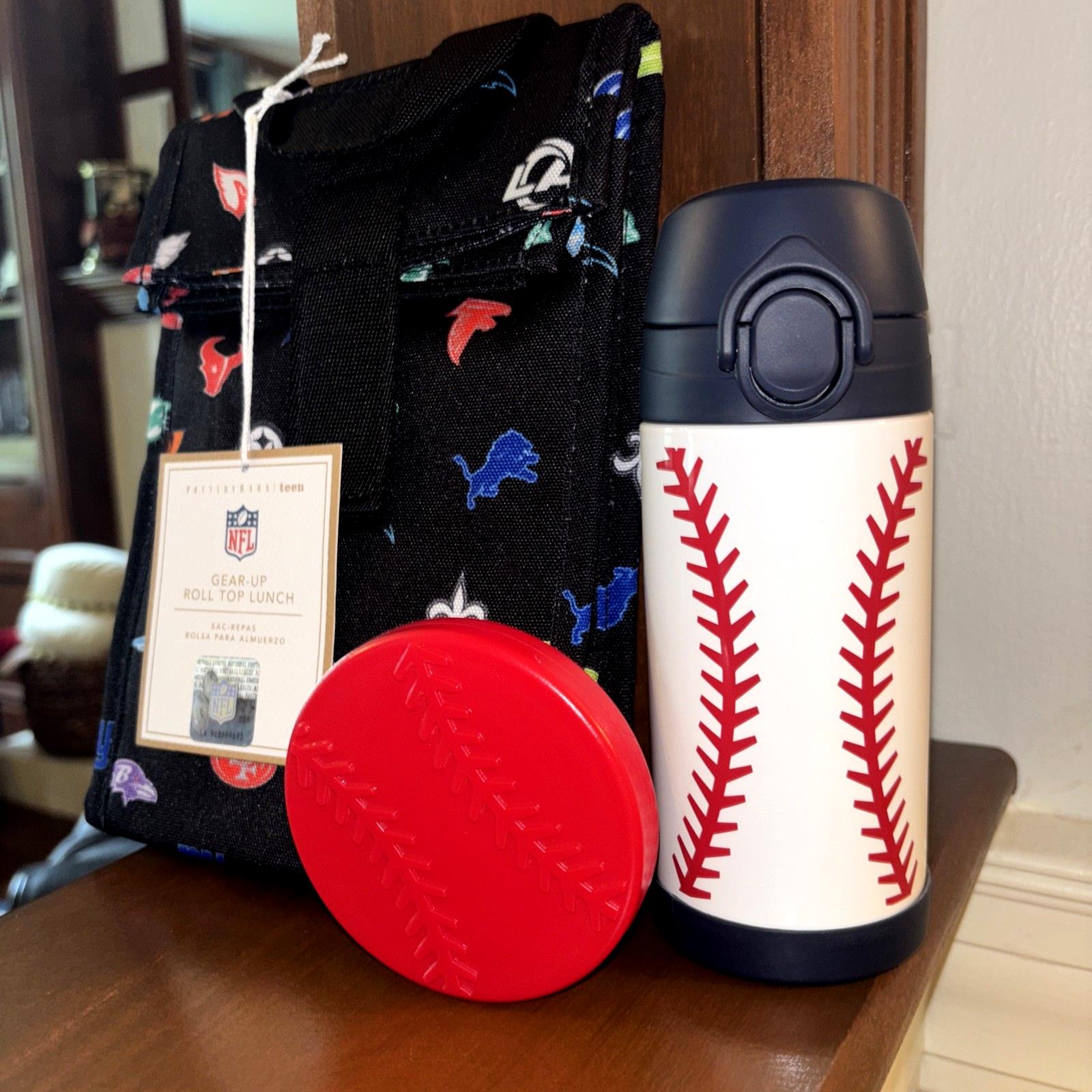 Pottery Barn School MLB Baseball LUNCH Bag WATER sport bag travel boy FOOTBALL