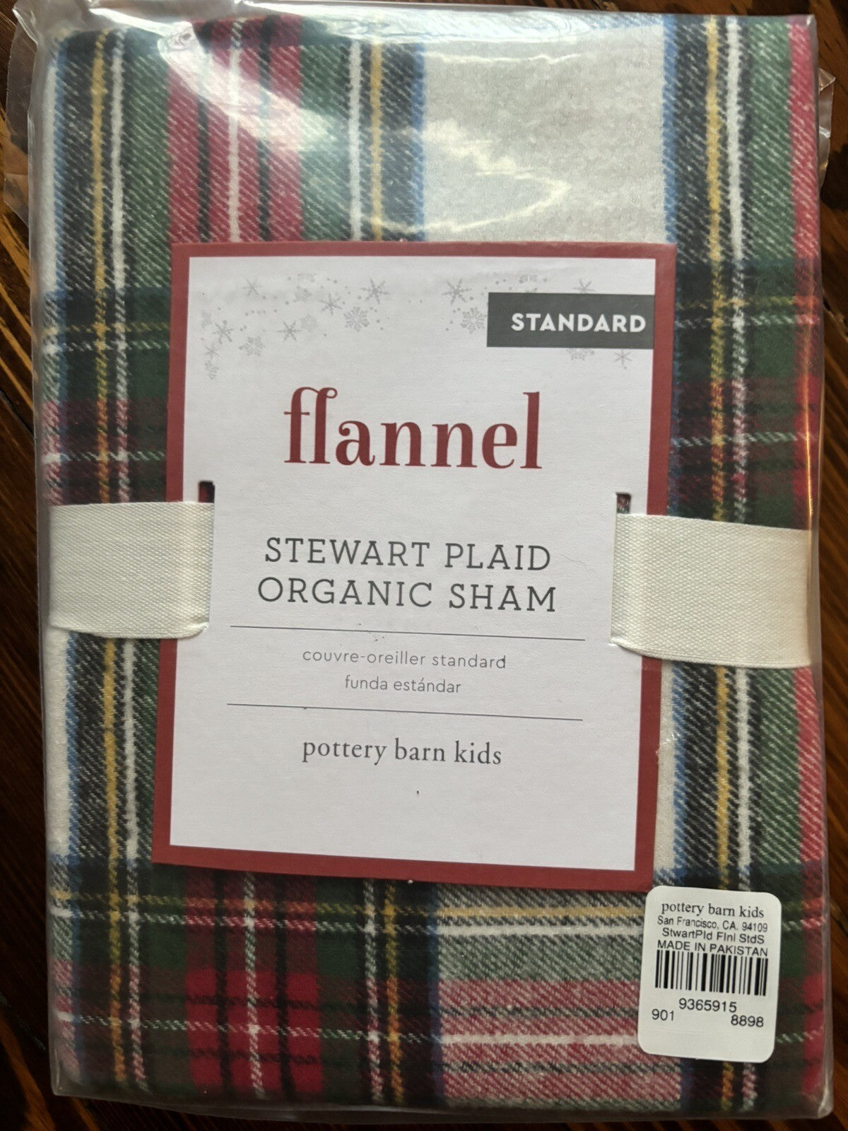 Pottery Barn holiday Disney Christmas PLAID Pillow SHAM gift party Stewart kid n