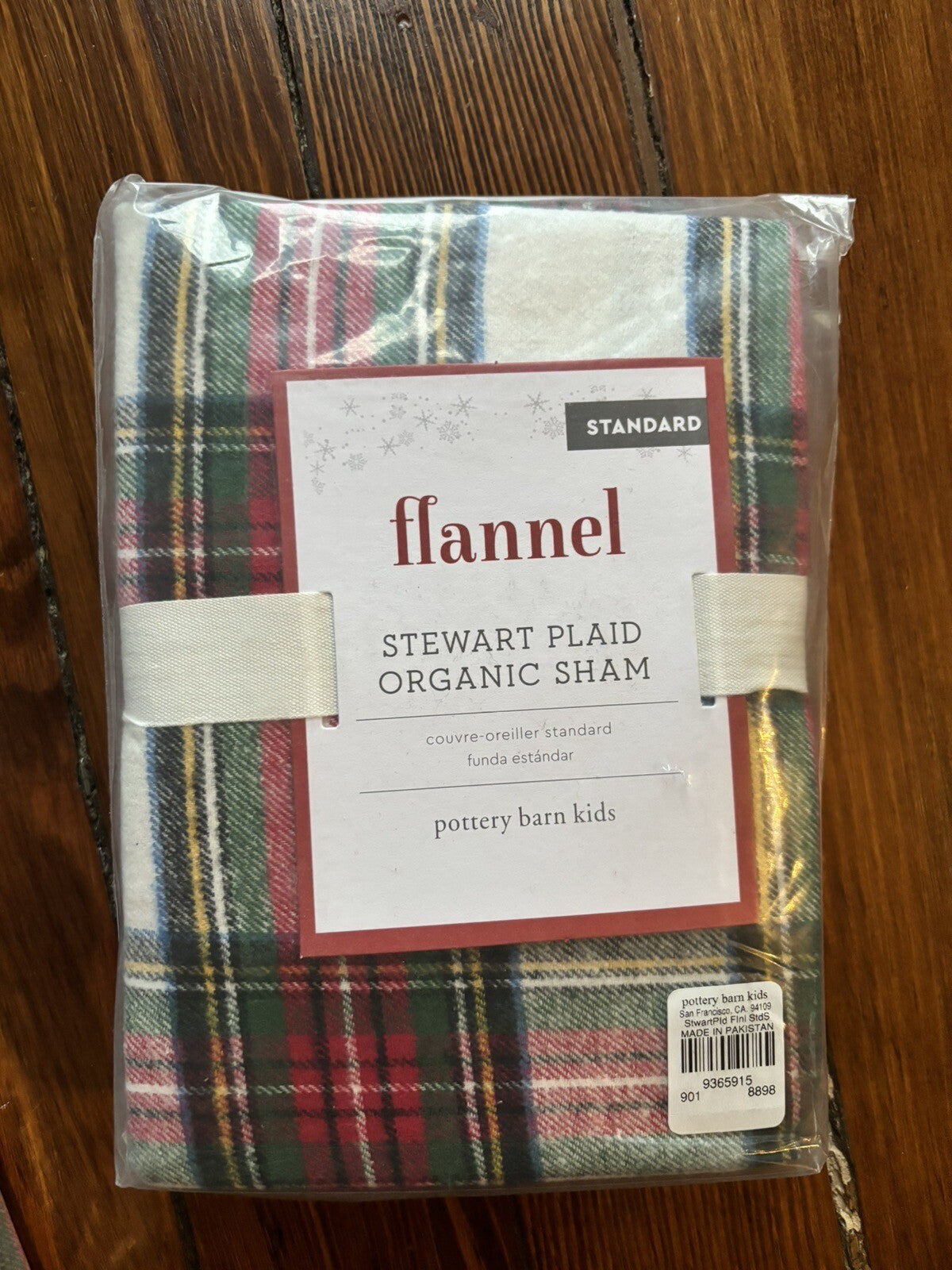 Pottery Barn holiday Disney Christmas PLAID Pillow SHAM gift party Stewart kid n