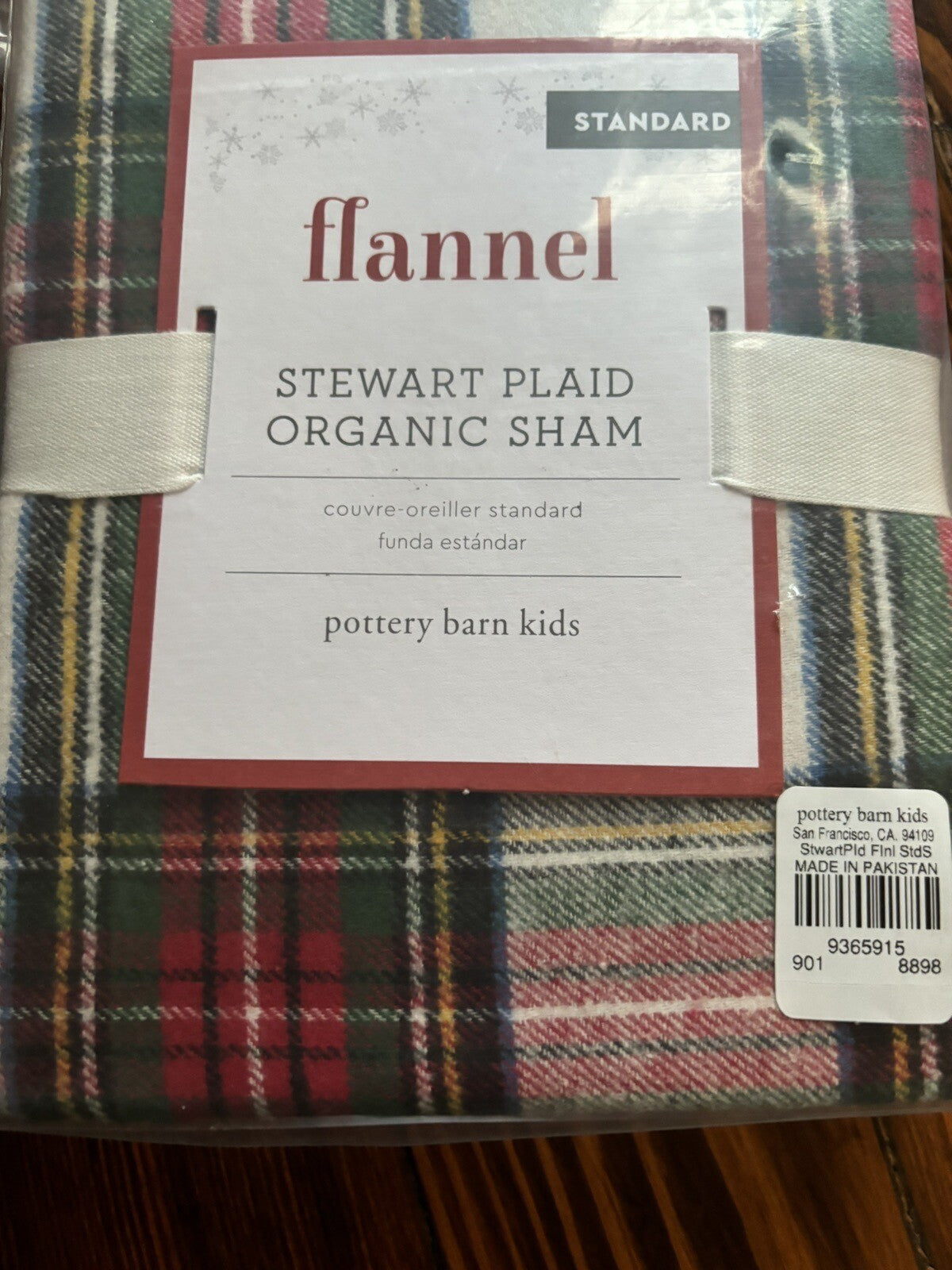 Pottery Barn holiday Disney Christmas PLAID Pillow SHAM gift party Stewart kid n