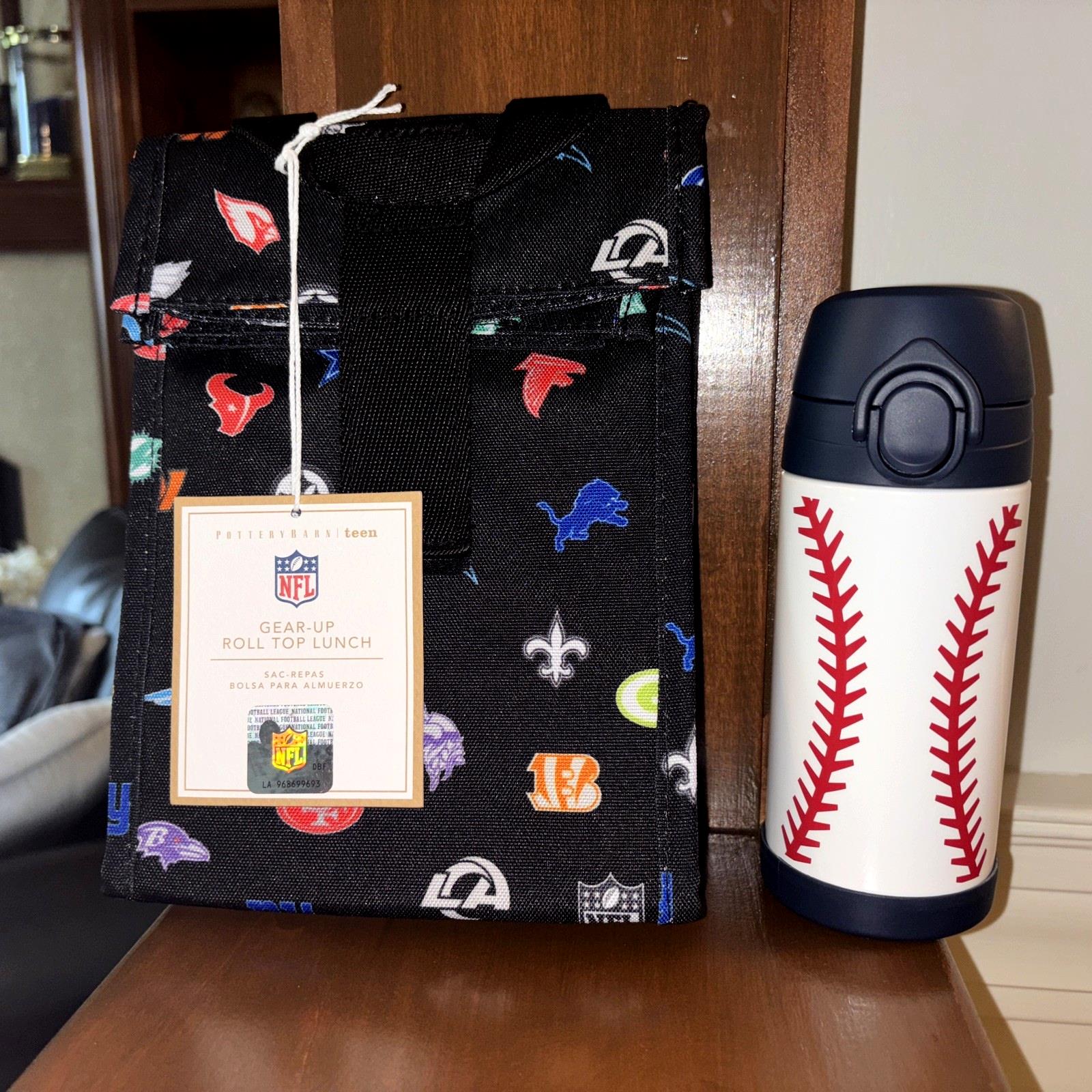 Pottery Barn School MLB Baseball LUNCH Bag WATER sport bag travel boy FOOTBALL