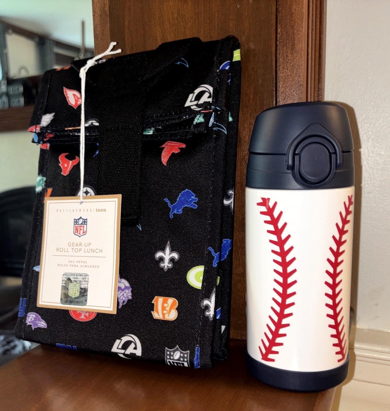 Pottery Barn School MLB Baseball LUNCH Bag WATER sport bag travel boy FOOTBALL