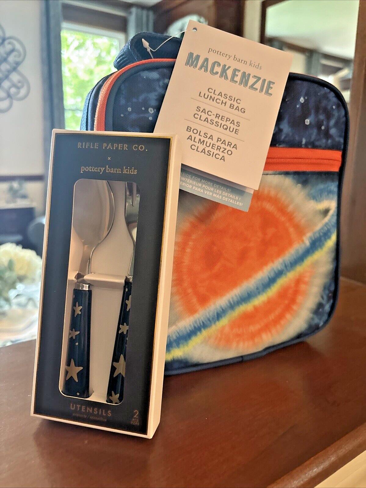 Pottery Barn LUNCH BOX BAG school + Utensil SET star wars spaceship Solo boy ??n