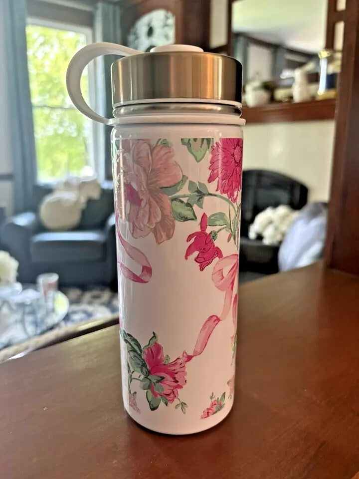 School Pottery barn glitter Lunch Box Travel Bag Flower Heart Water Large Girl .