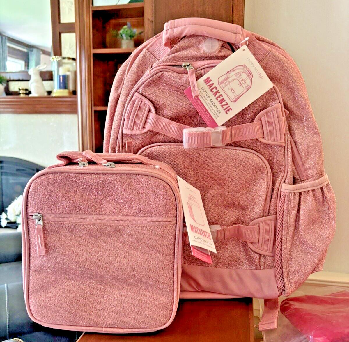 Pottery Barn school Disney Glitter LARGE BACKPACK+LUNCH Bag Travel +Gift set?? .