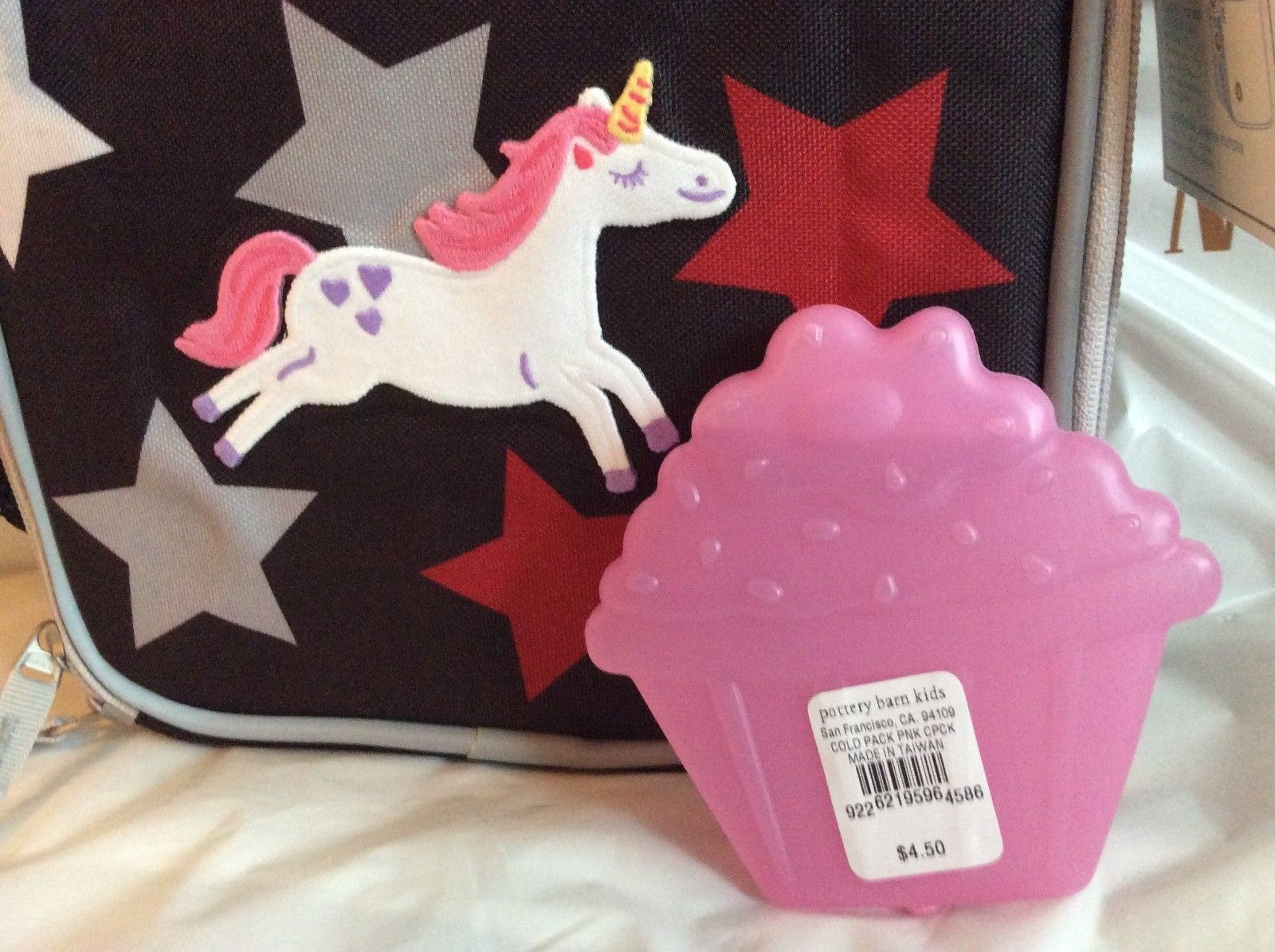 School Pottery Barn LUNCH BOX bag+ Disney princess Bag rainbow Cupcake  girl ,/