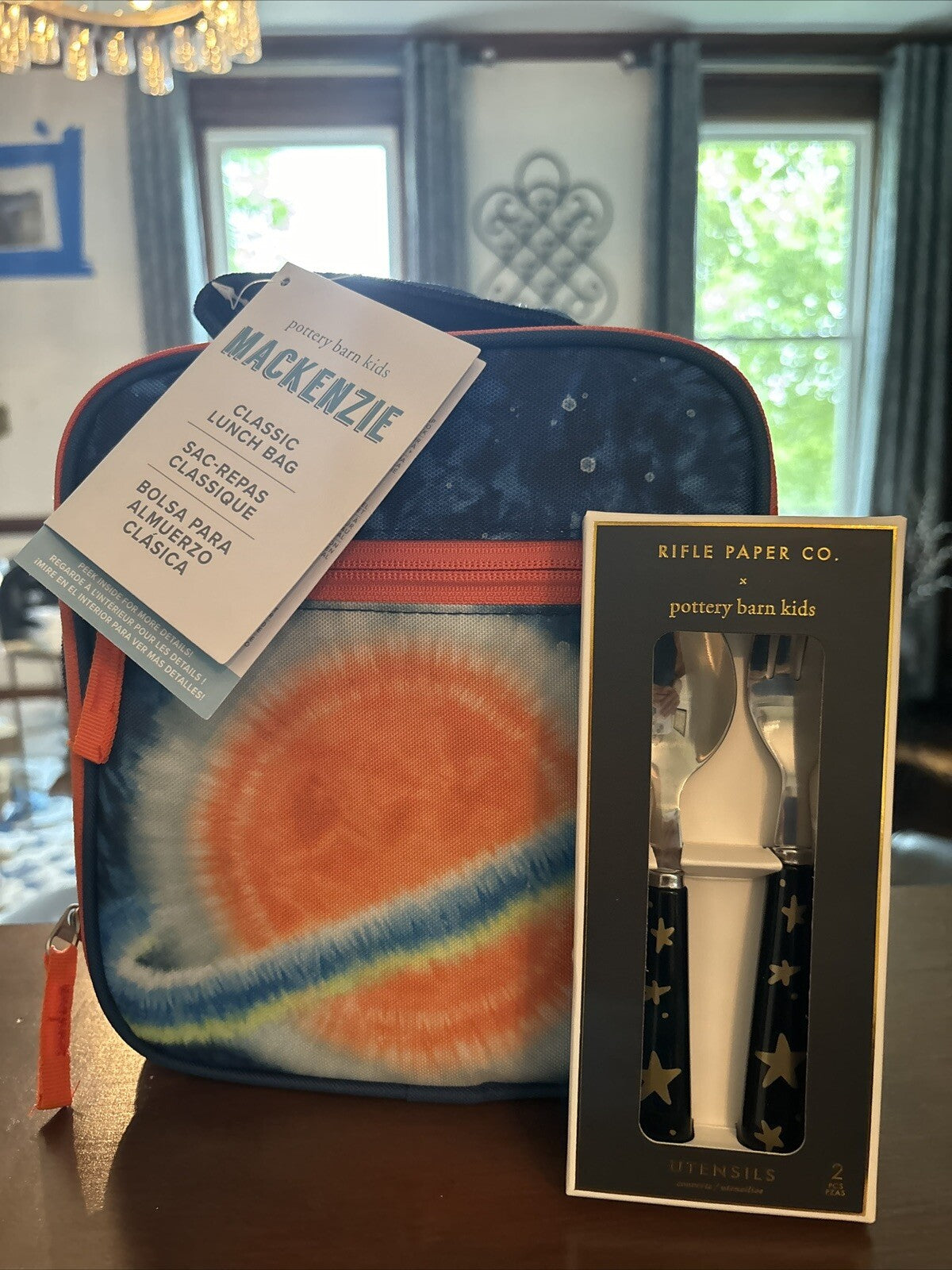 Pottery Barn LUNCH BOX BAG school + Utensil SET star wars spaceship Solo boy ??n