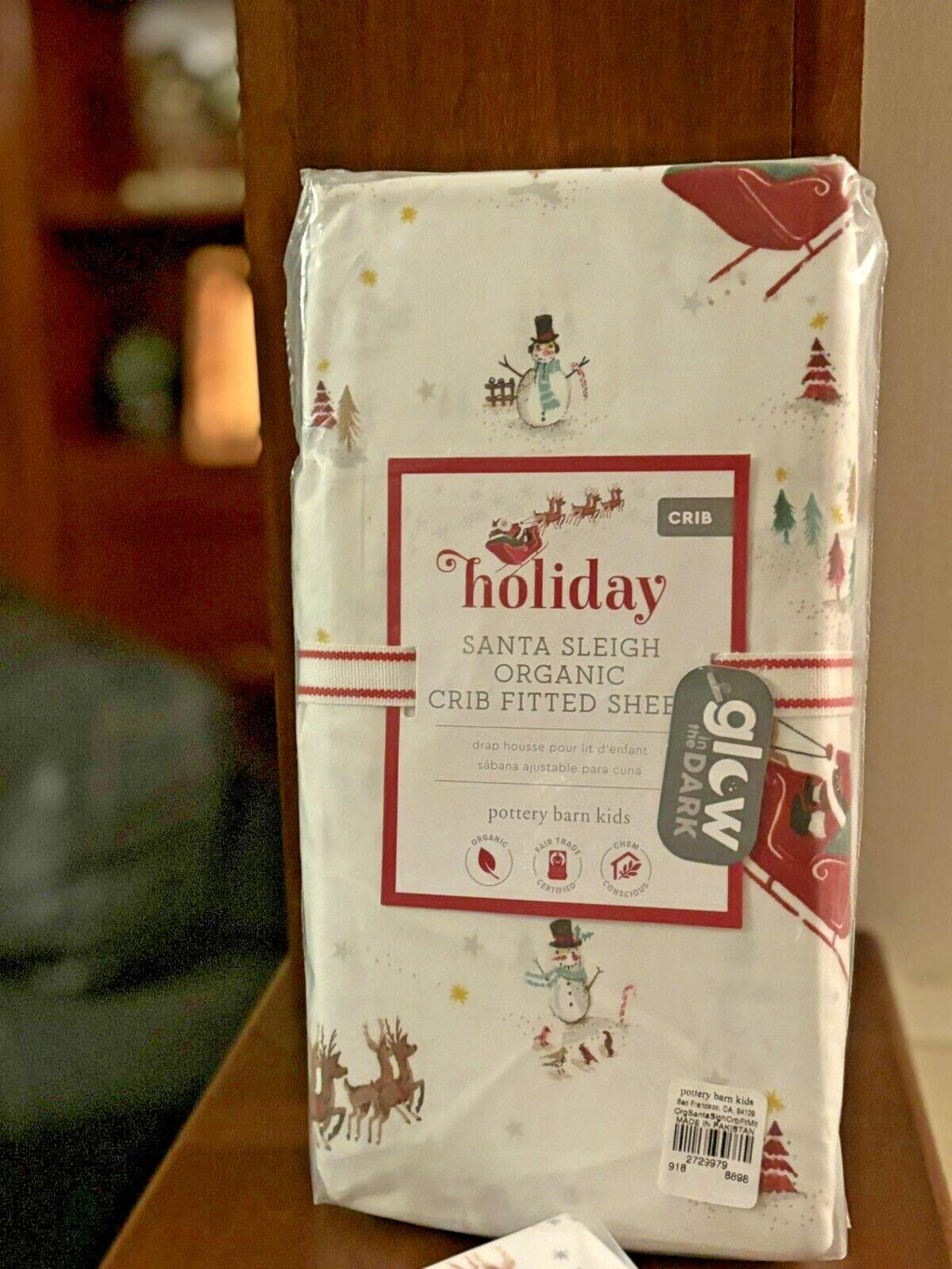 Pottery Barn holiday Christmas Rudolph Toddler baby Crib Sheet pillowcase set y