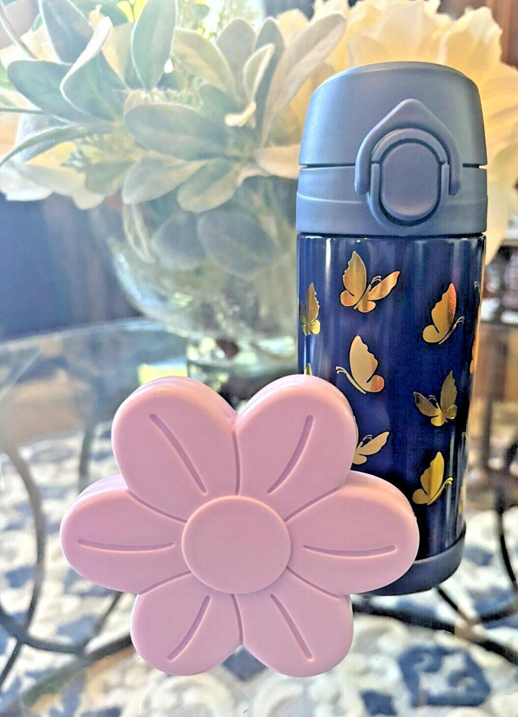 Pottery Barn School Disney rainbow WATER BOTTLE girl butterfly spaceFlower ??  ]