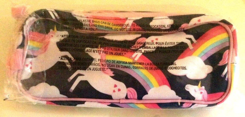 School Disney Pottery barn holiday Rainbow HEART UNICORN pencil CASE gift .