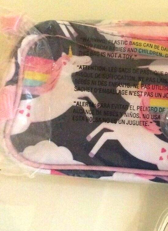 School Disney Pottery barn holiday Rainbow HEART UNICORN pencil CASE gift .