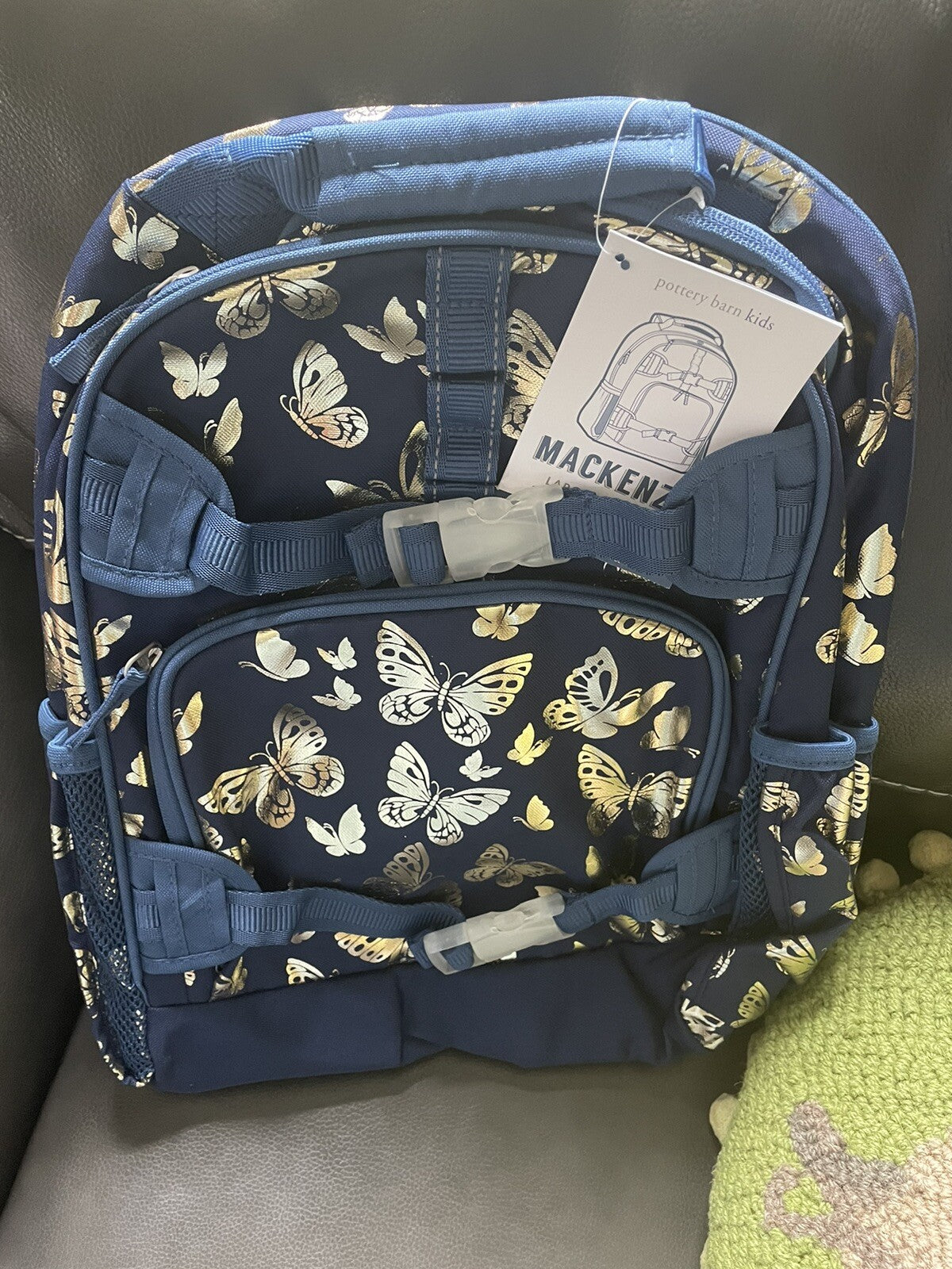 Pottery barn School LARGE BACKPACK butterflies glitter Travel Disney bag ??  ..