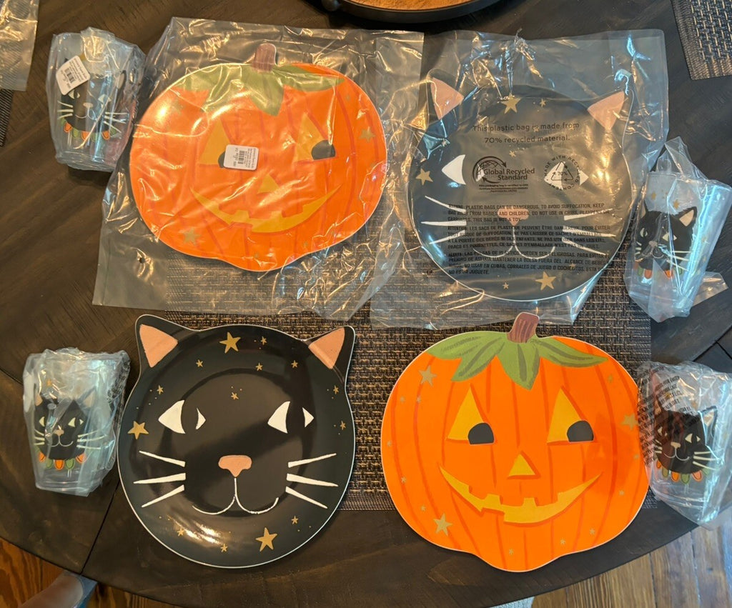 Pottery Barn Disney Halloween Holiday party Pumpkin Cat school kid gift SET 12 a