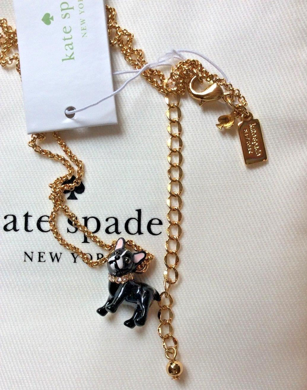 Kate Spade holiday Christmas Dog gold birthday gift party teen Disney Necklace 1