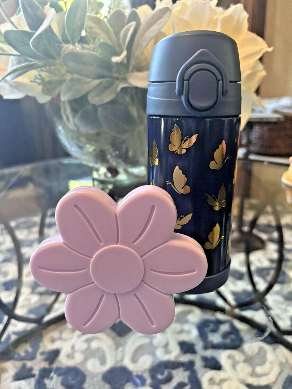 Pottery Barn School Disney rainbow WATER BOTTLE girl butterfly spaceFlower ??  ]