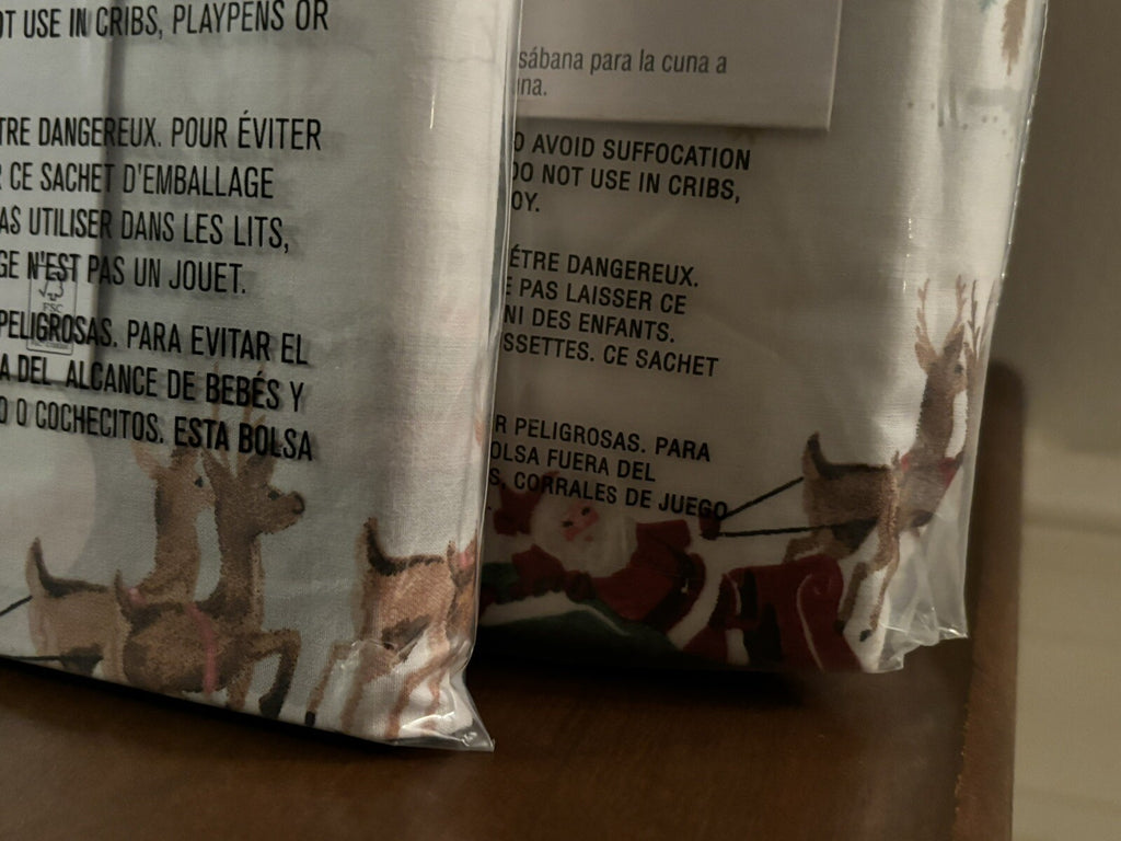 Pottery Barn holiday Christmas Rudolph Toddler baby Crib Sheet pillowcase set y