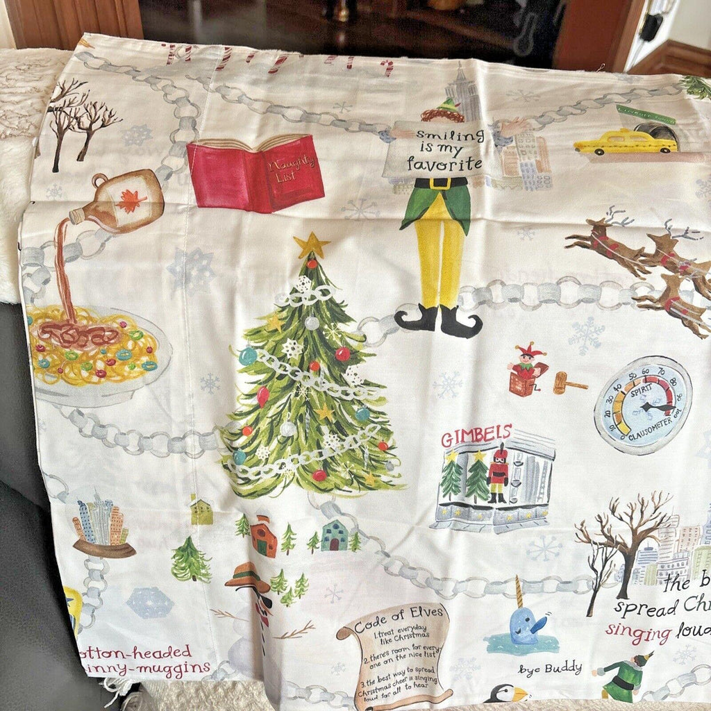 Pottery Barn Holiday PILLOWCASE KING ELF village Deer Christmas Disney kid SET 2