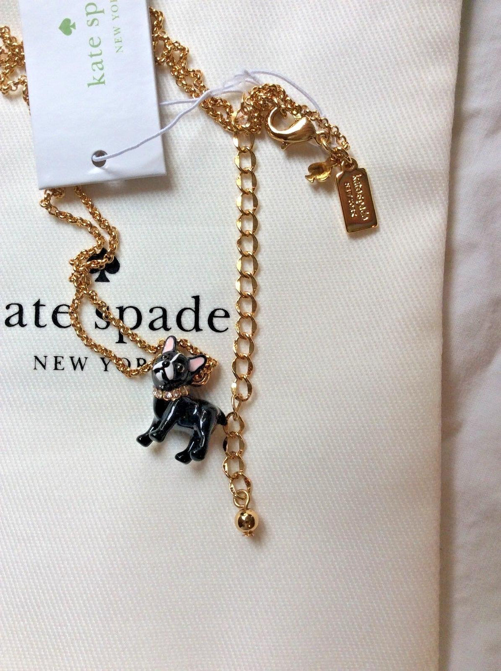 Kate Spade holiday Christmas Dog gold birthday gift party teen Disney Necklace 1
