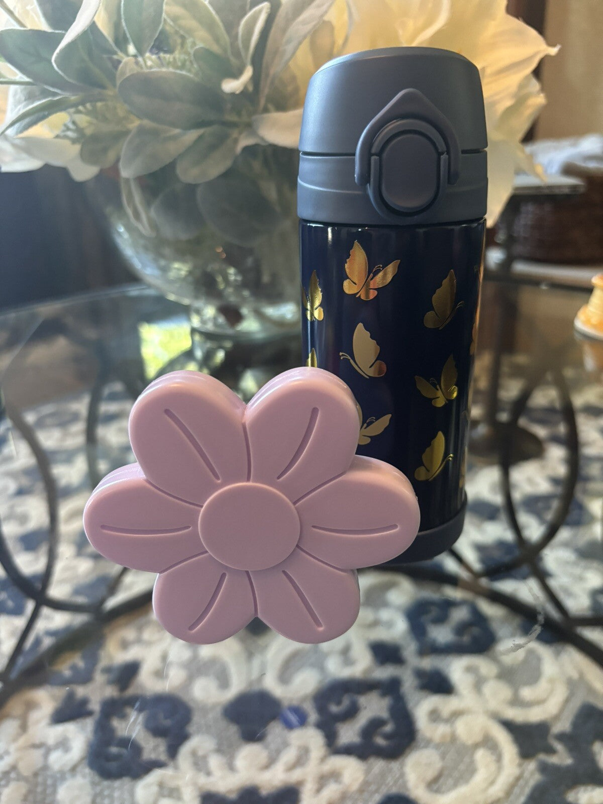 Pottery Barn School Disney rainbow WATER BOTTLE girl butterfly spaceFlower ??  ]