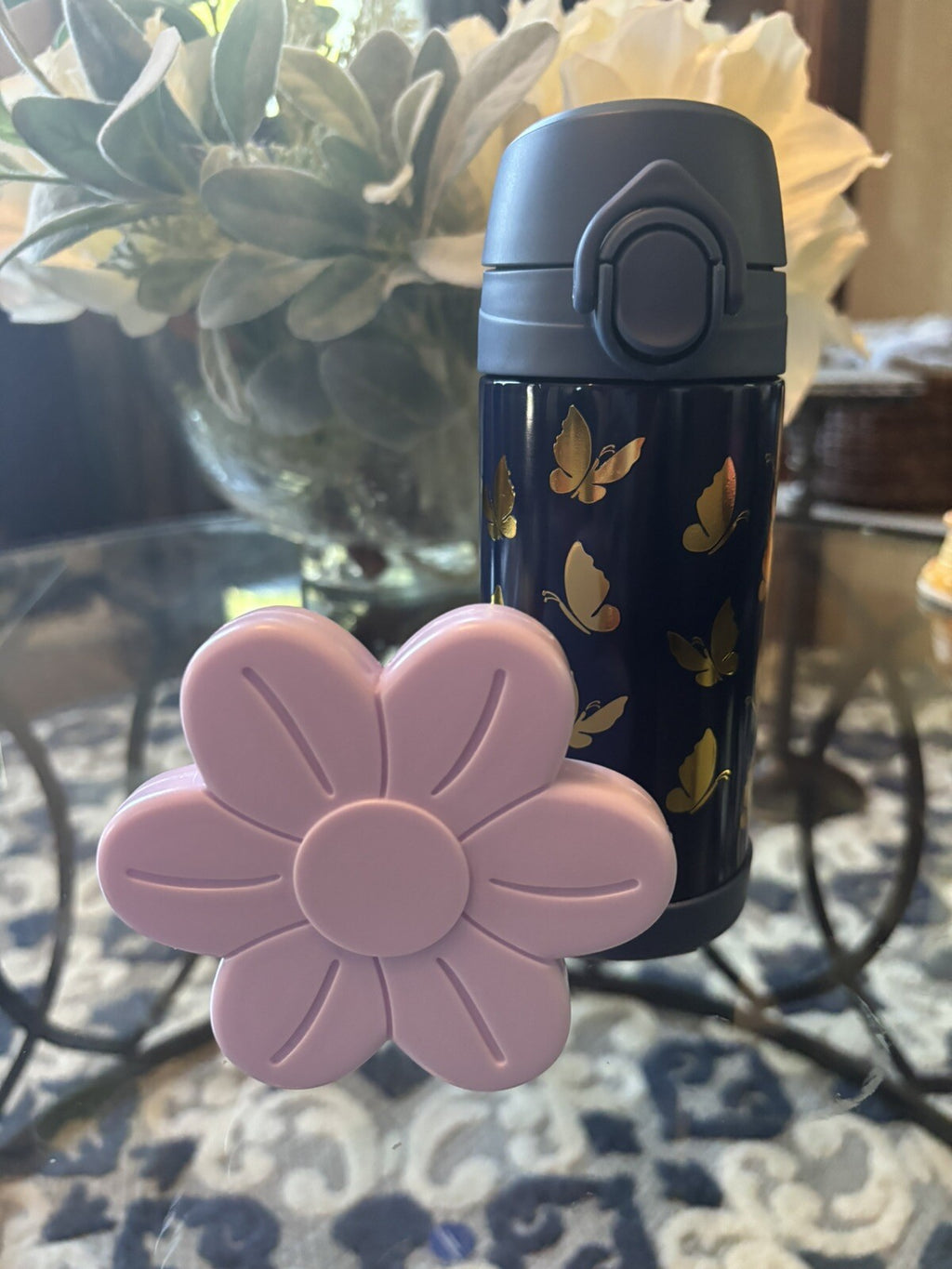 Pottery Barn School Disney rainbow WATER BOTTLE girl butterfly spaceFlower ??  ]