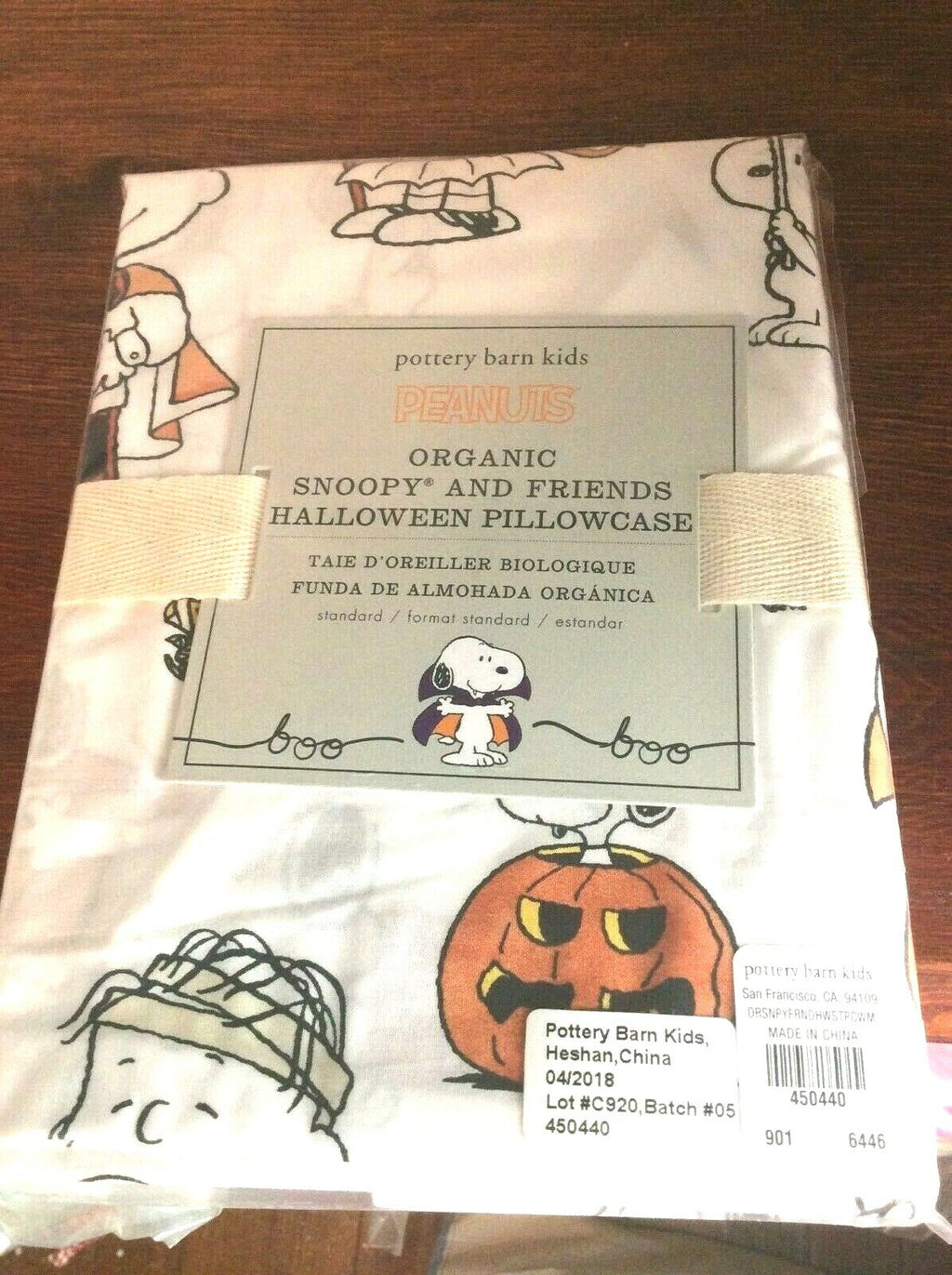 Snoopy Peanuts Pottery Barn Holiday pillowcase School Halloween Disney dog kid "
