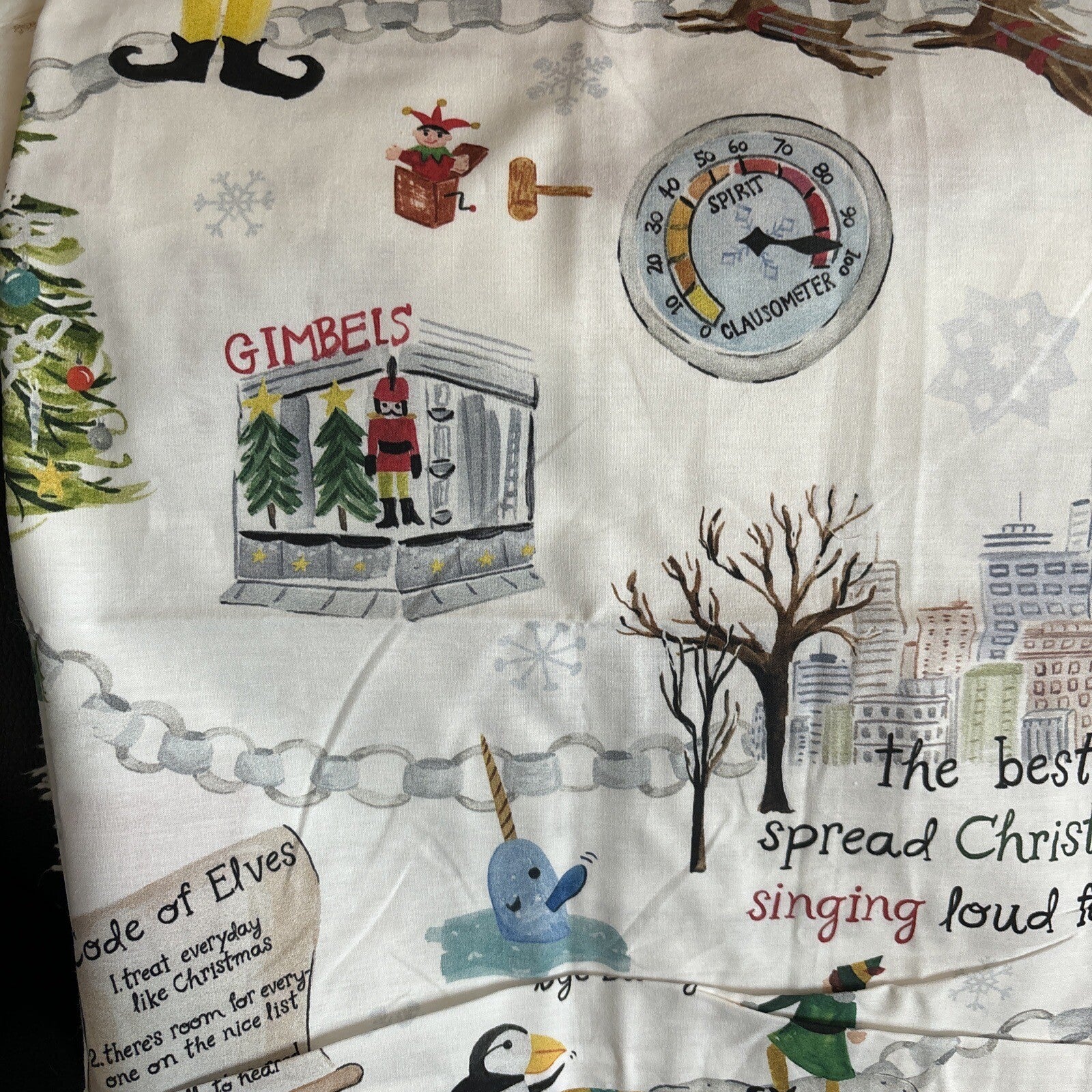 Pottery Barn Holiday PILLOWCASE KING ELF village Deer Christmas Disney kid SET 2