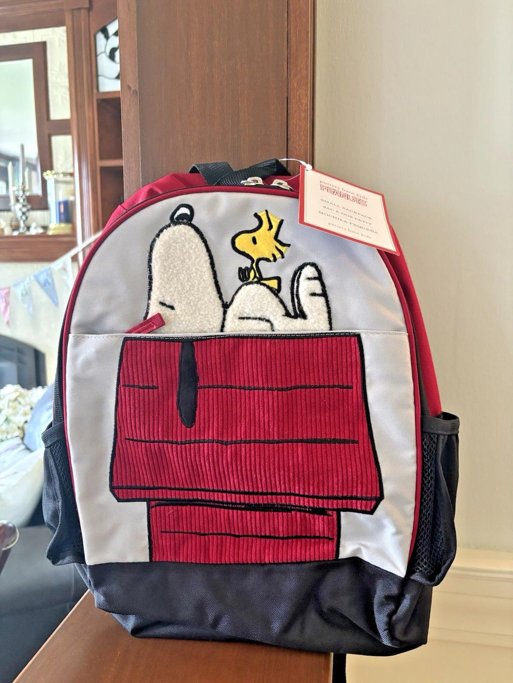 School Pottery barn SNOOPY BACKPACK +LUNCH BOX BAG Peanuts holiday travel gift .