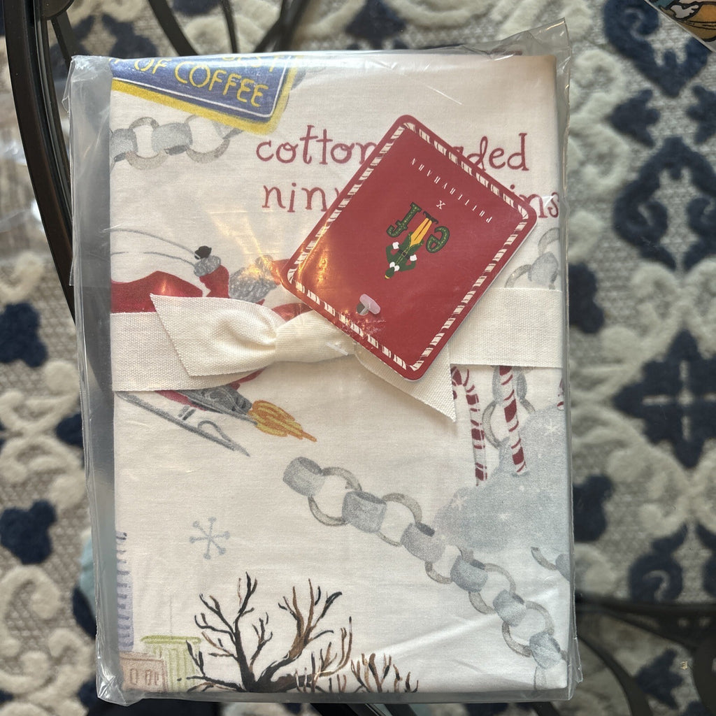 Pottery Barn Holiday PILLOWCASE KING ELF village Deer Christmas Disney kid SET 2